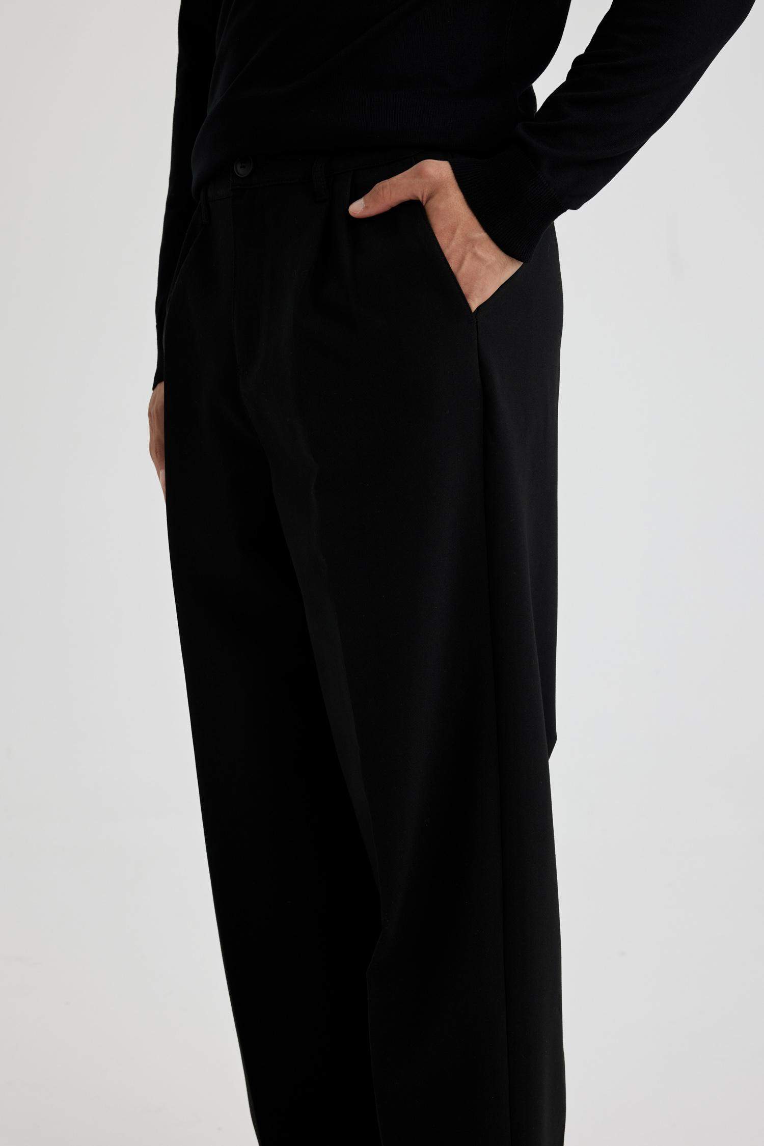 Pantolon Relax Fit Geniş Paça Basic Düz Cepli