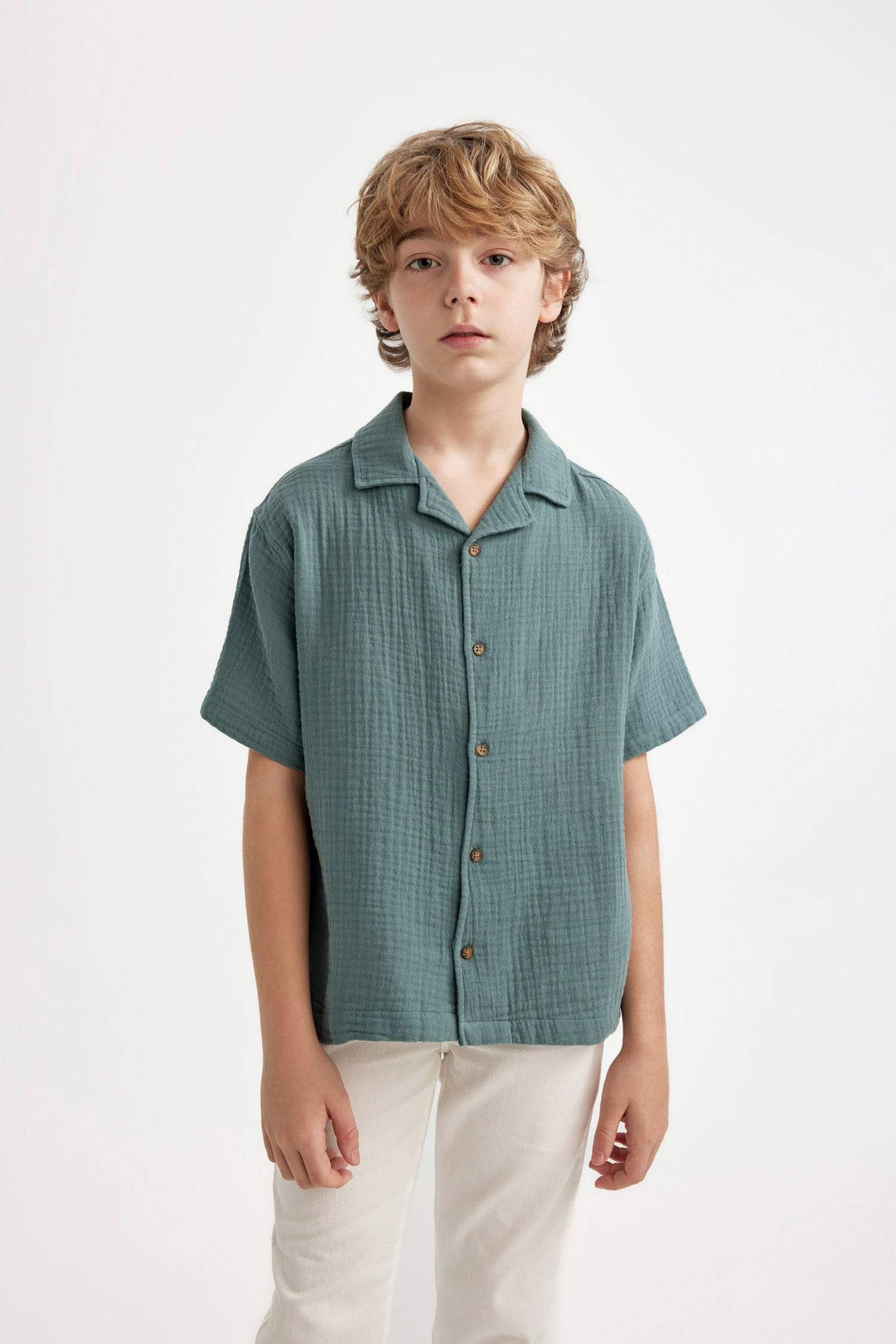 Рубашка оверсайз с коротким рукавом для мальчиков