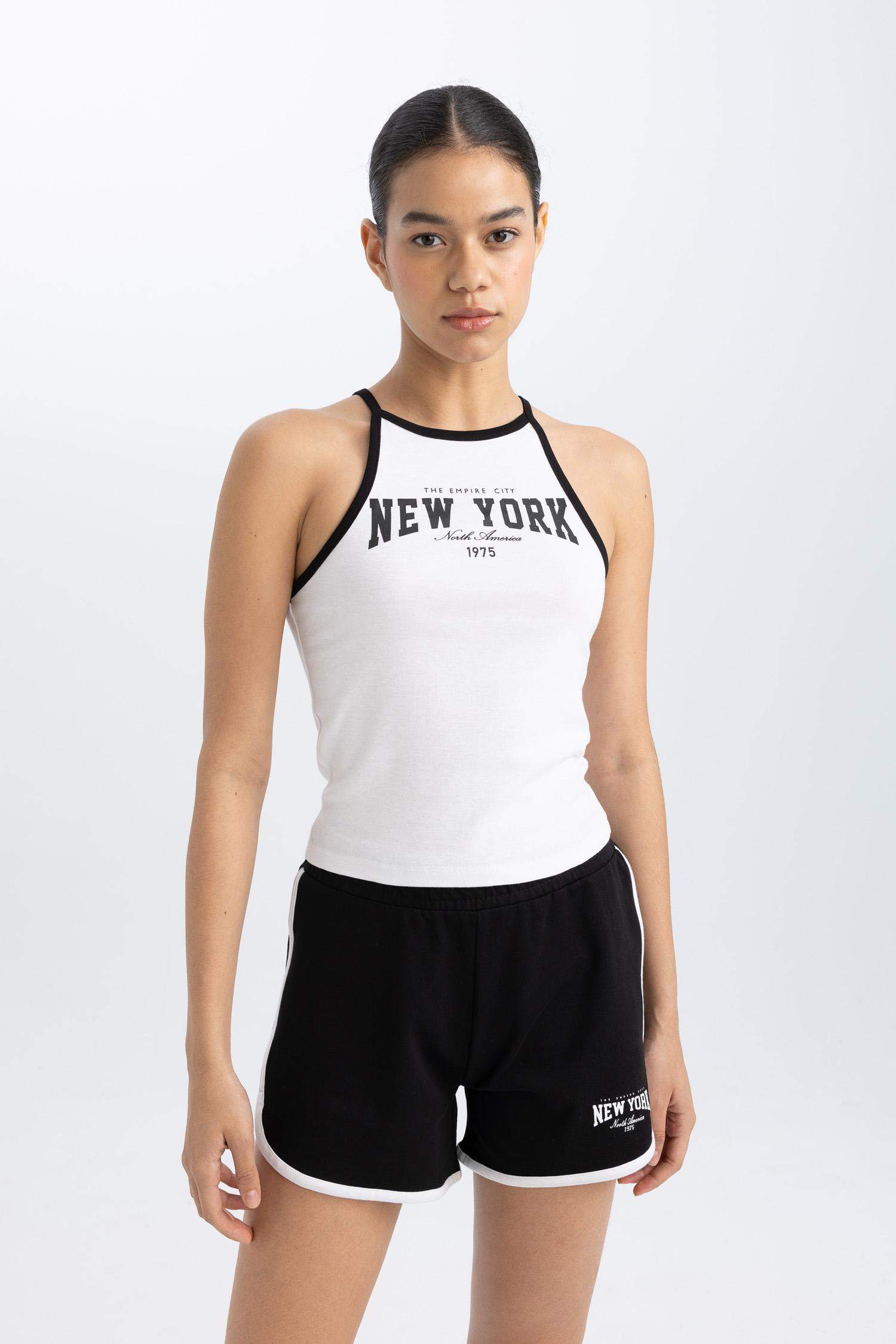 DeFactoFit Crew Neck Ribbed Crop Top