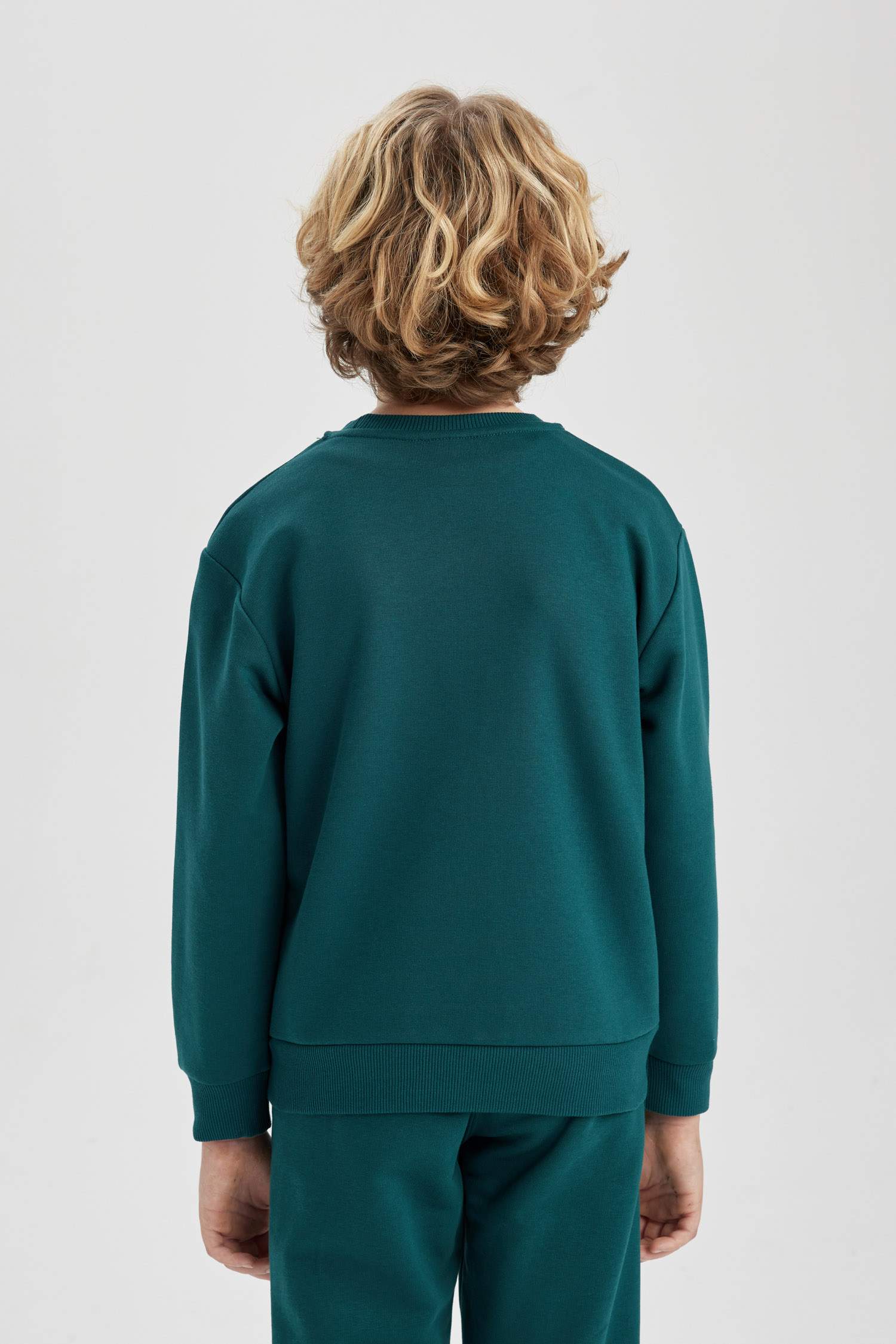 Erkek Çocuk Bisiklet Yaka Baskılı Sweatshirt