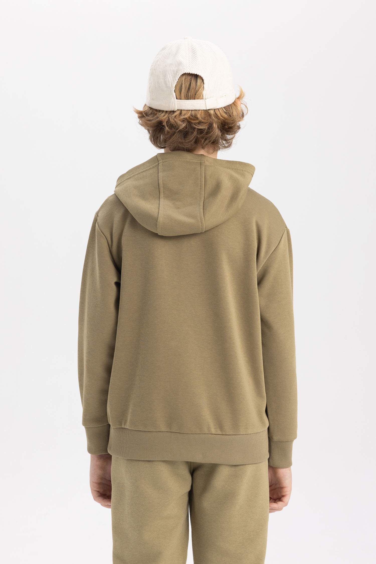 Boy Hooded Printed Thick Sweatshirt