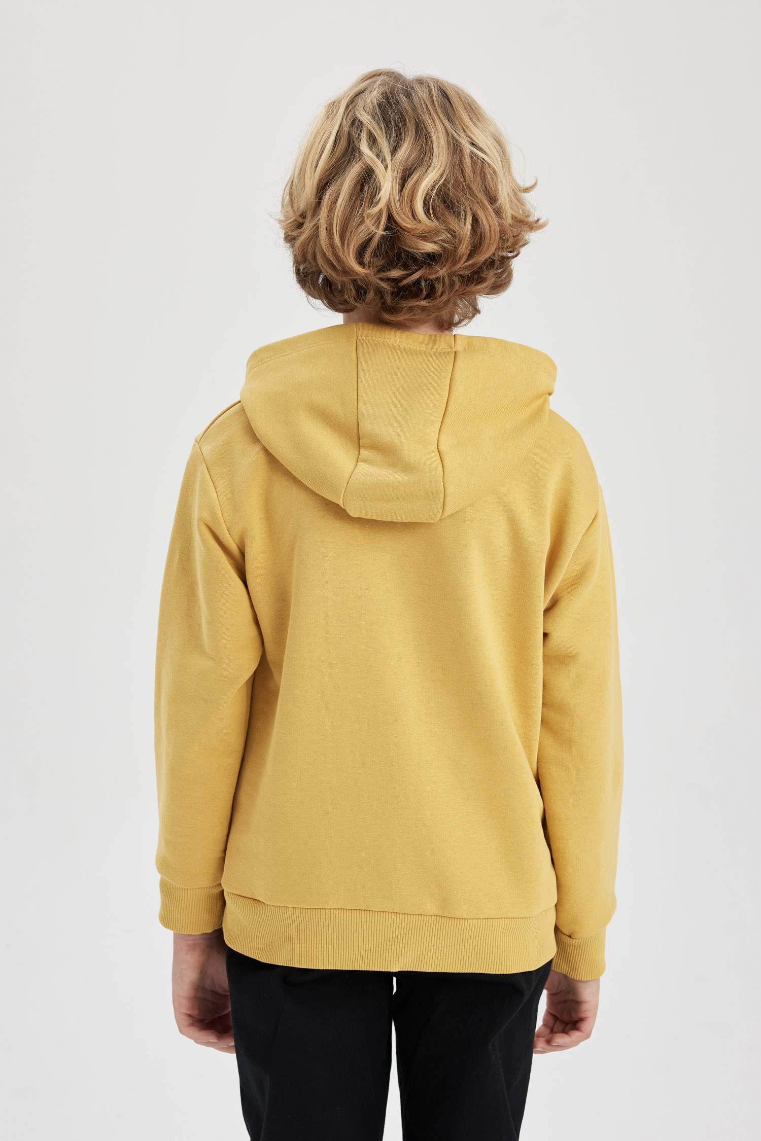 Erkek Çocuk Baskılı Kapüşonlu Kalın Sweatshirt