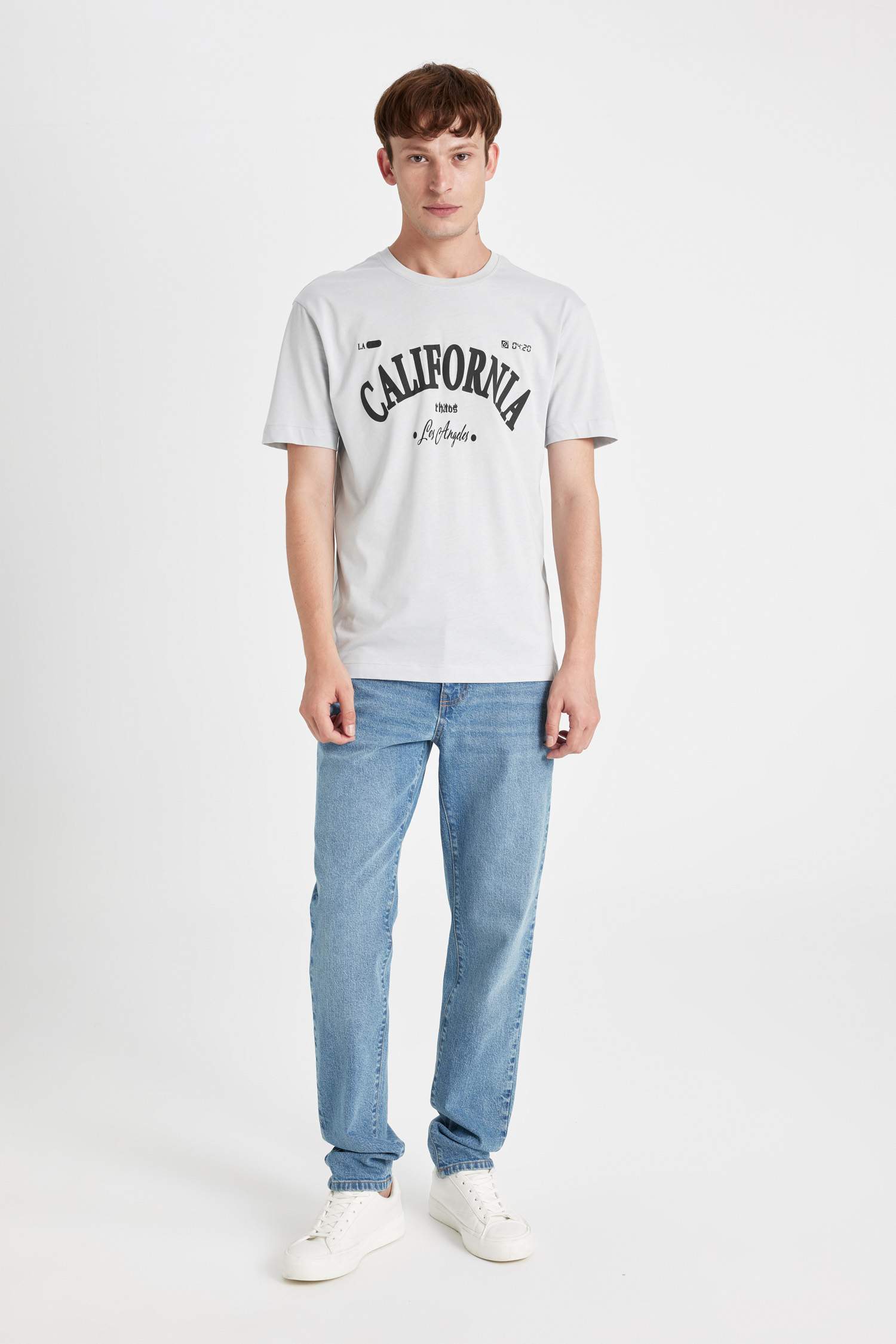 Regular Fit Crew Neck Printed Short Sleeve T-Shirt