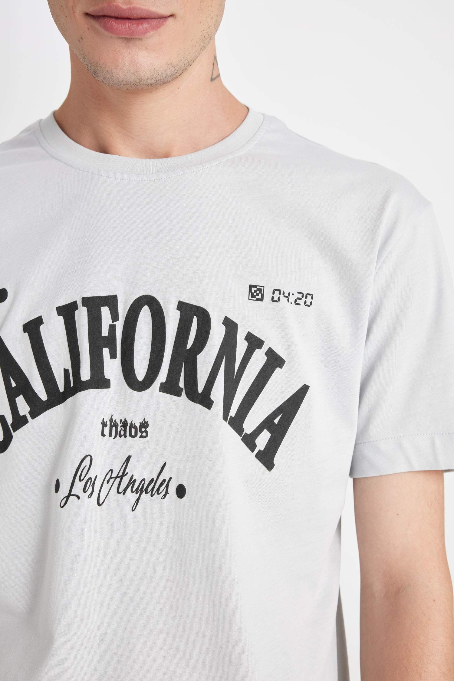 Regular Fit Crew Neck Printed Short Sleeve T-Shirt