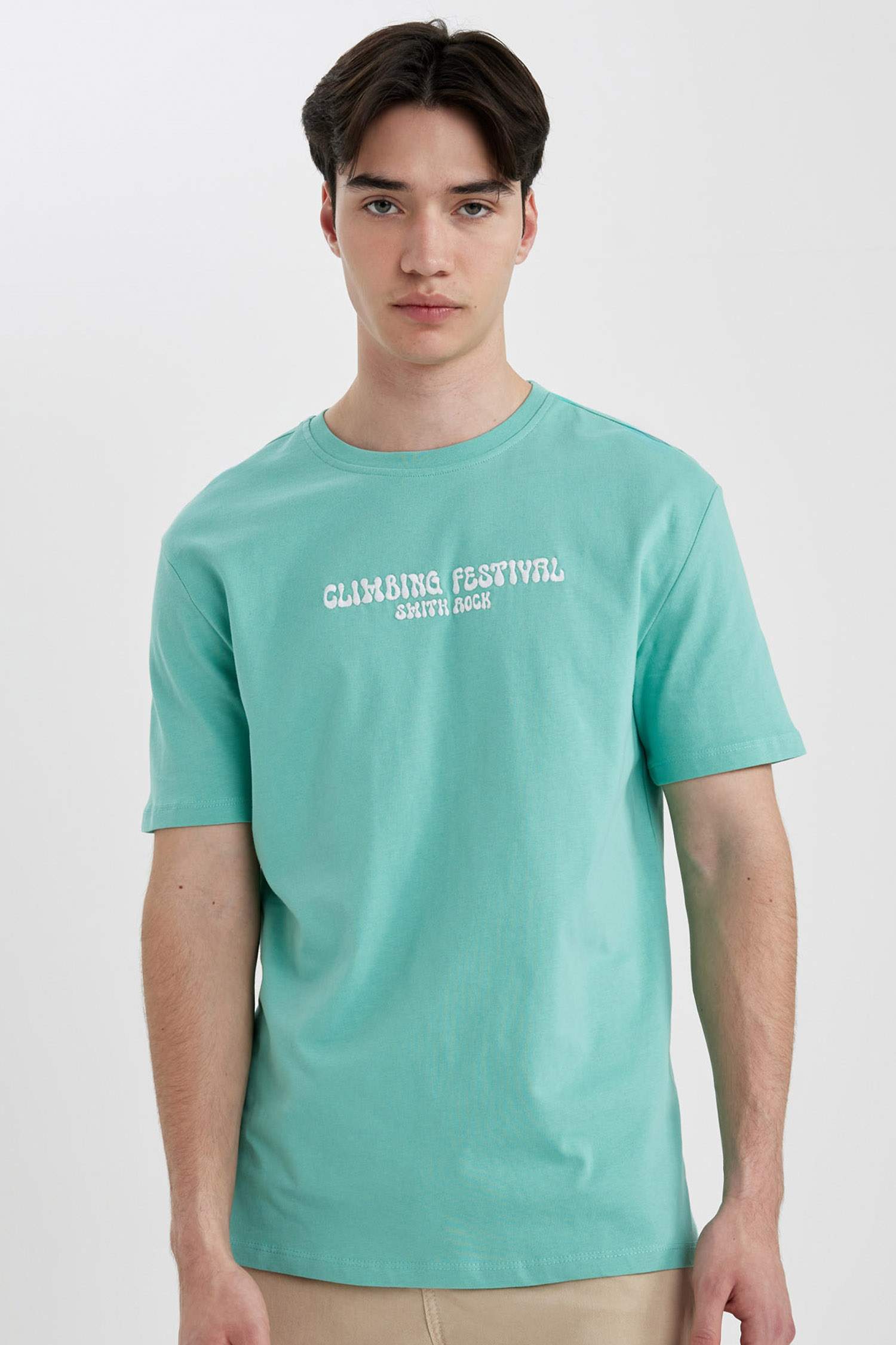 Regular Fit Crew Neck Printed Short Sleeve T-Shirt