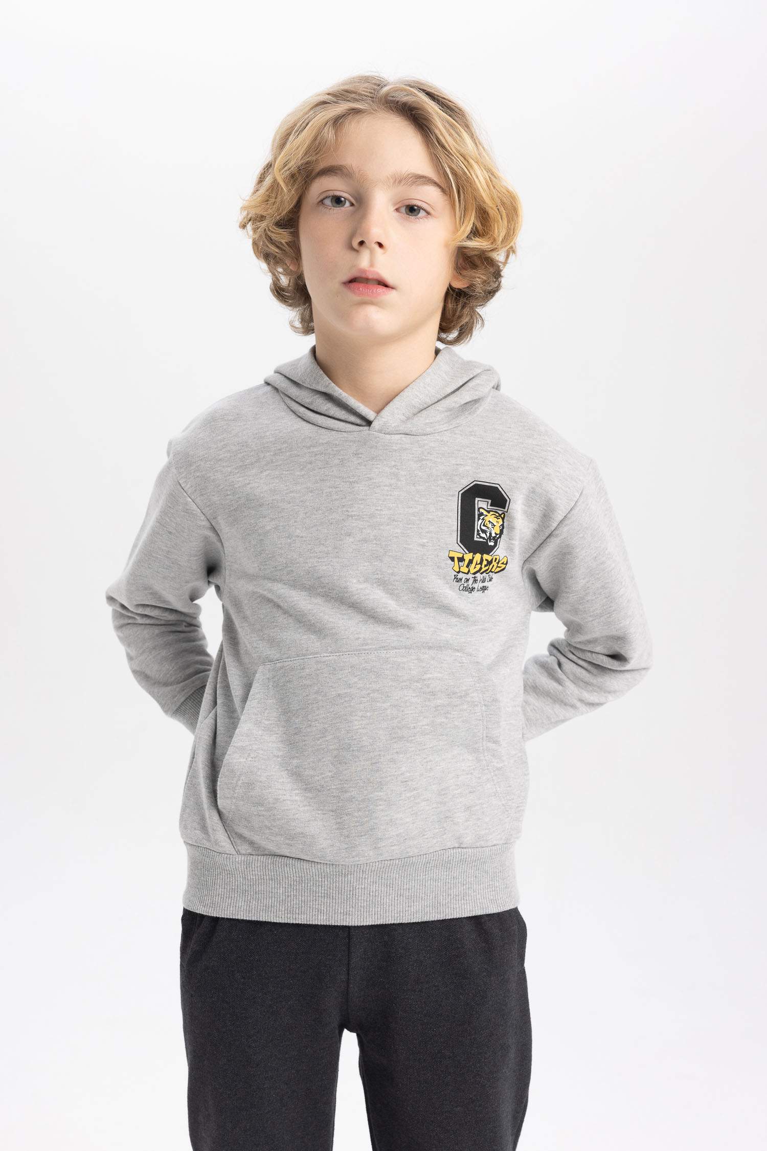 Erkek Çocuk Baskılı Kapüşonlu Sweatshirt