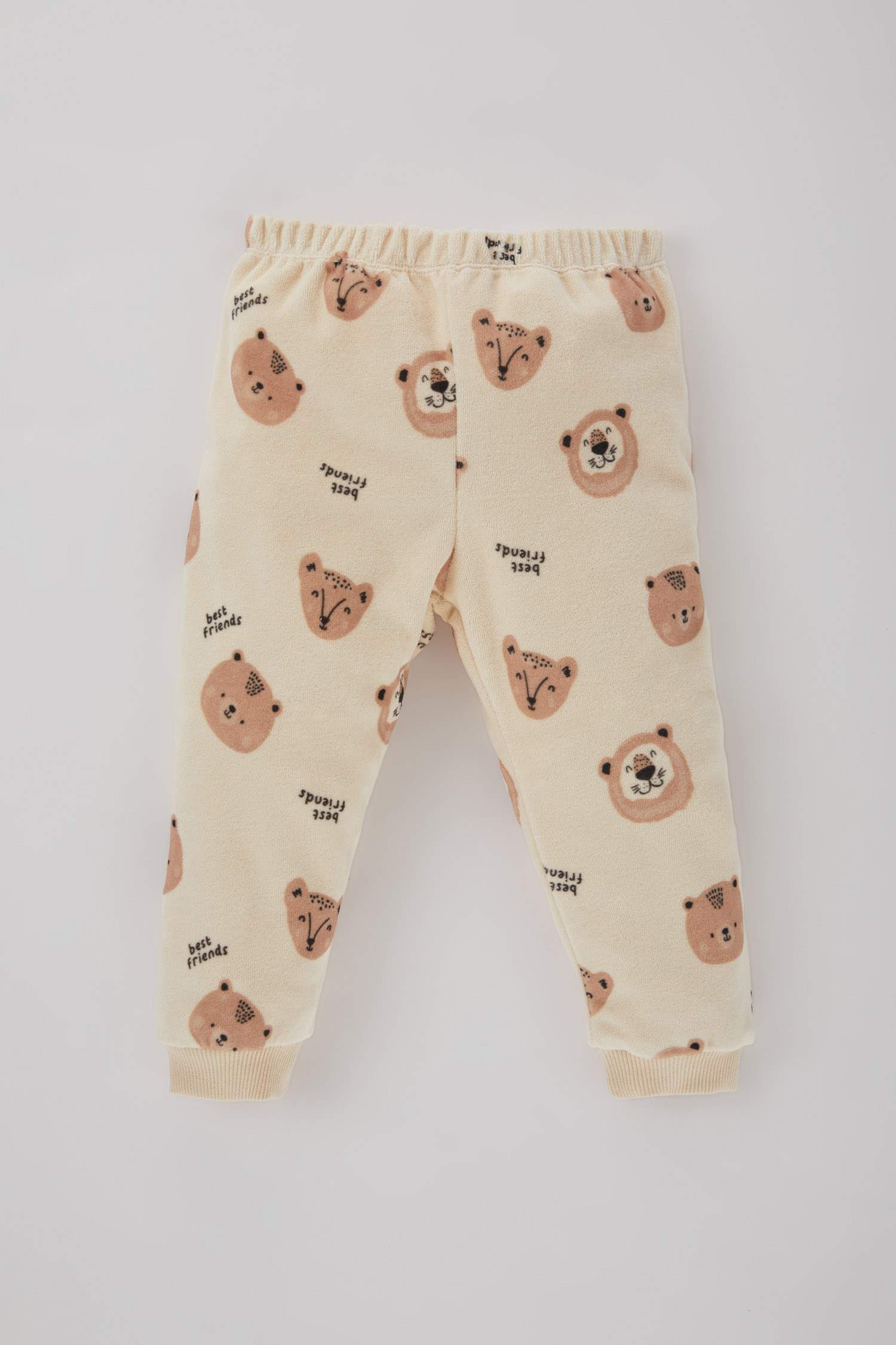 Baby Boy Safari Printed Velvet Cotton 2 Piece Pajama Set