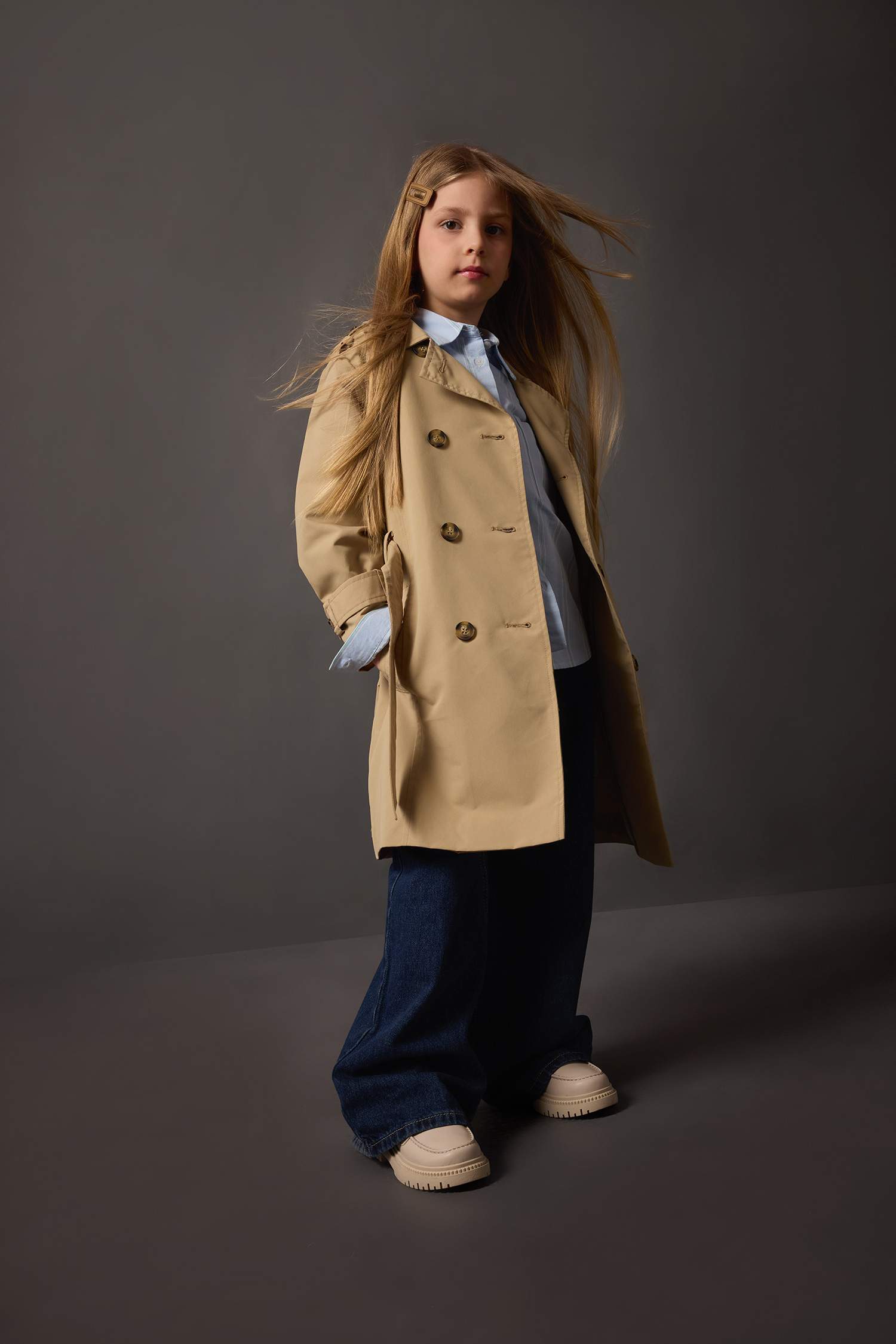 Kız Çocuk Su İtici Trençkot