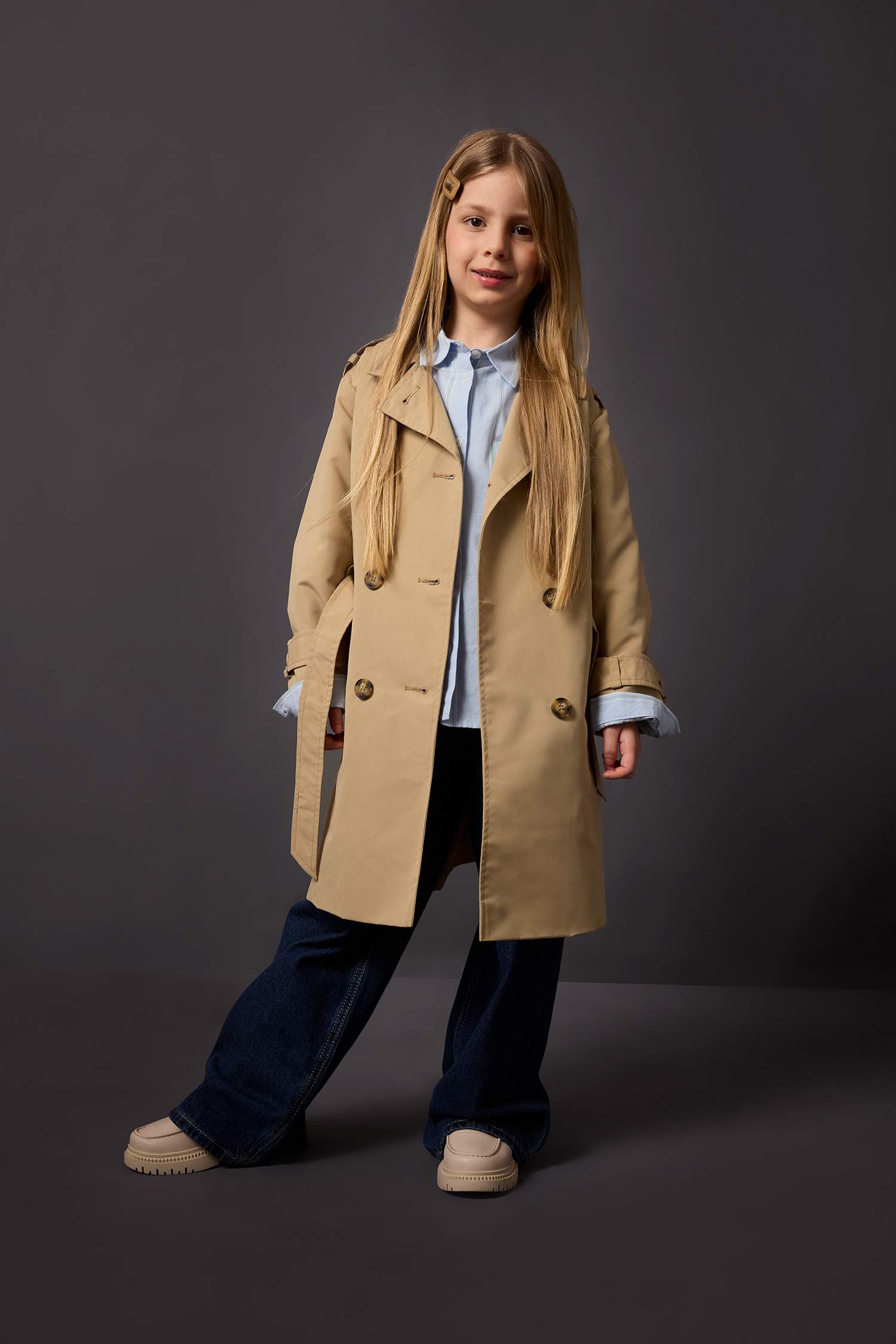 Kız Çocuk Su İtici Trençkot