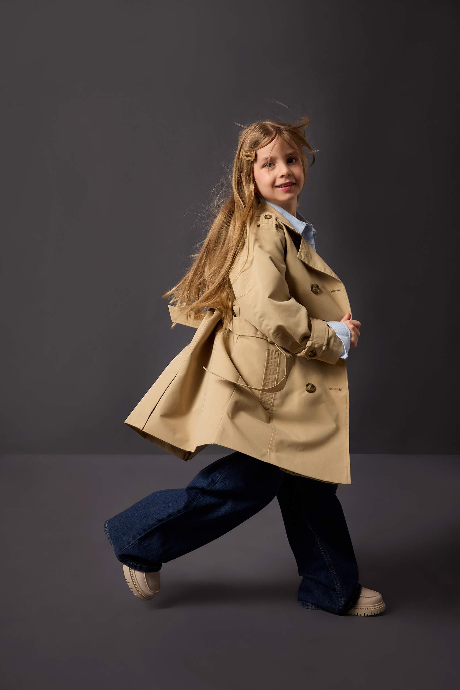 Kız Çocuk Su İtici Trençkot