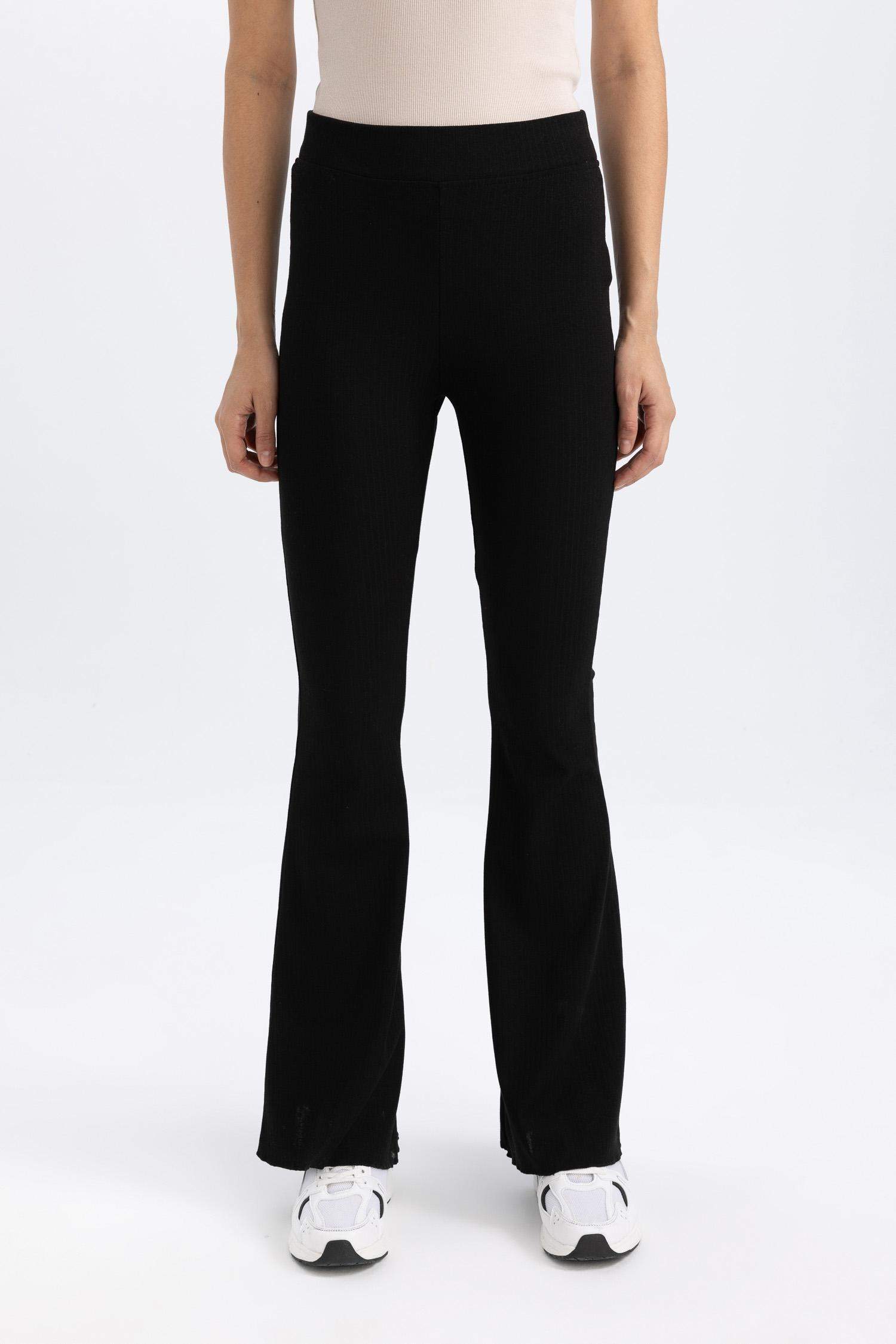 DeFactoFit Flare Fit Standard Length Ribbed Trousers