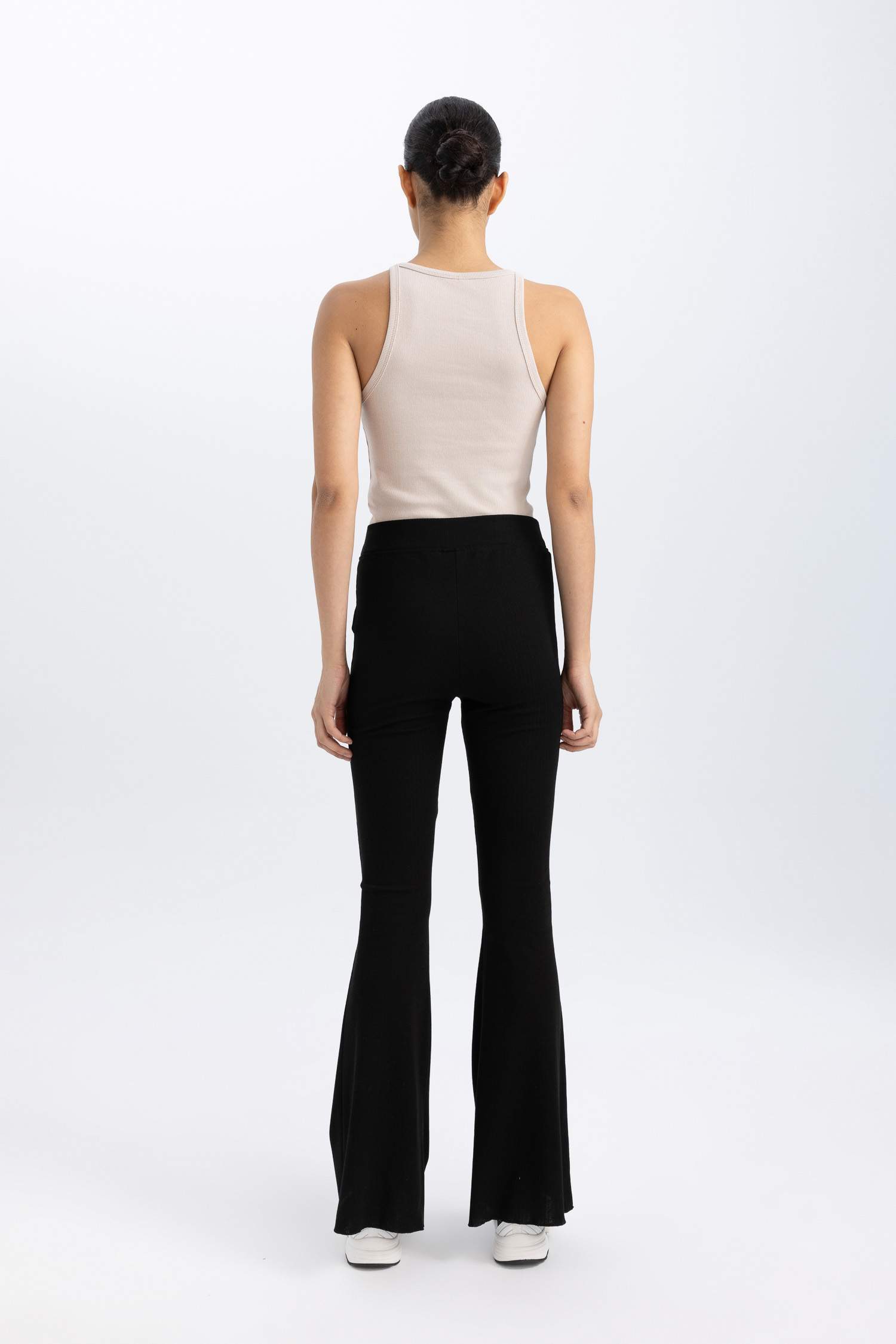 DeFactoFit Flare Fit Standard Length Ribbed Trousers