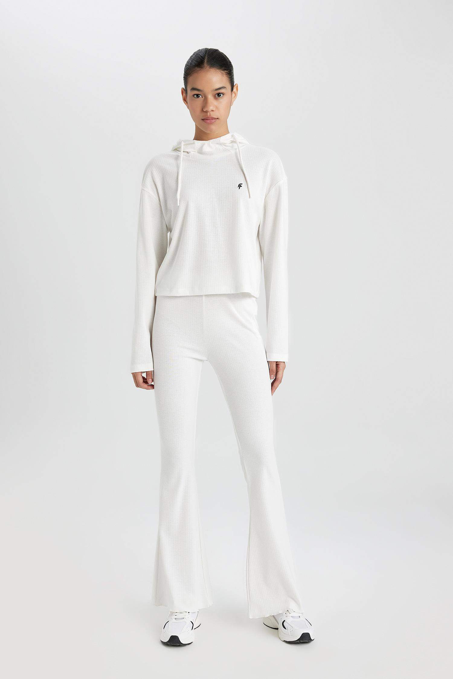 Flare Fit İspanyol Paça Standart Boy Ribana İnce Pantolon