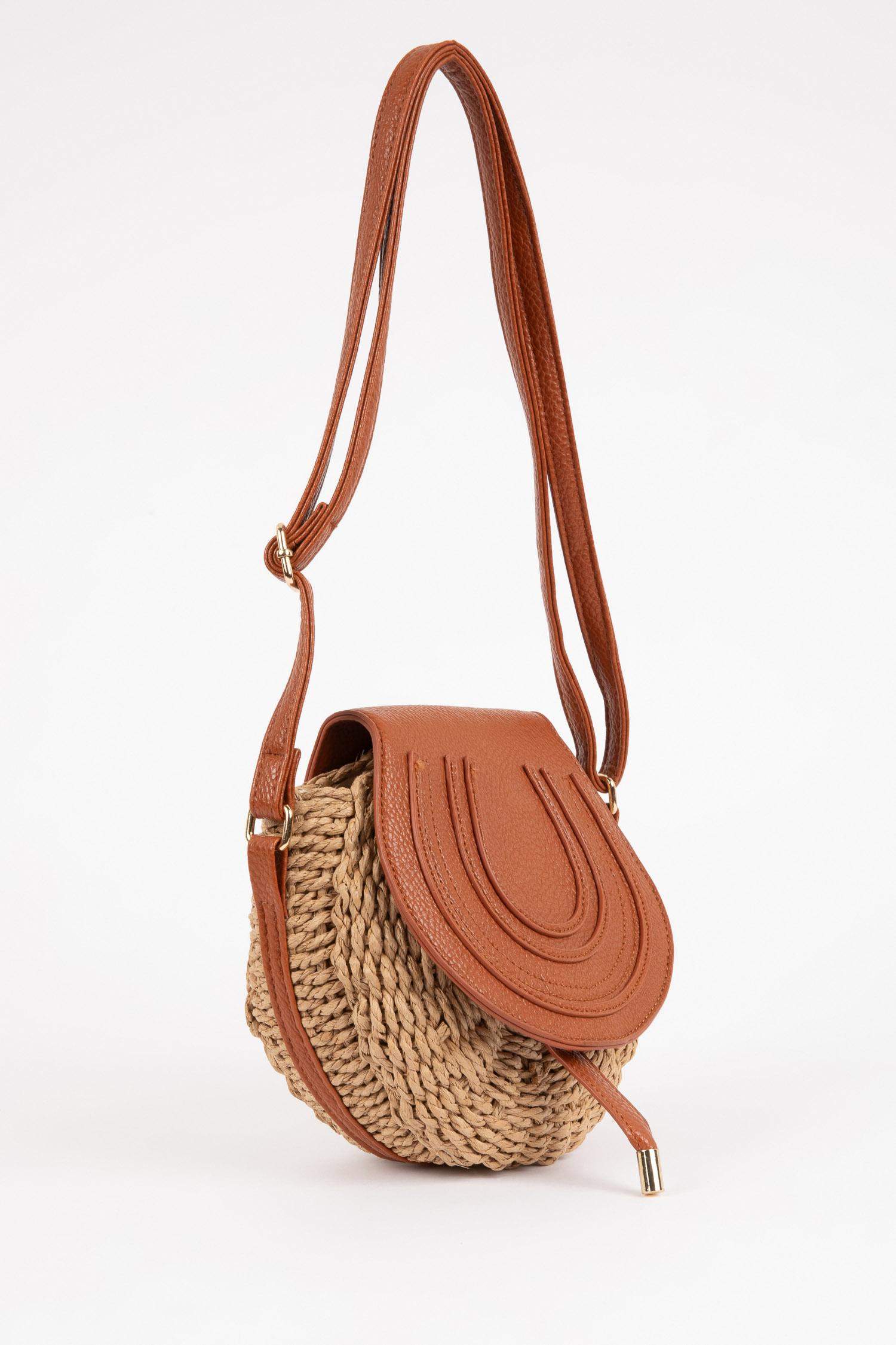 Kadın Uzun Askılı Hasır Çapraz Çanta