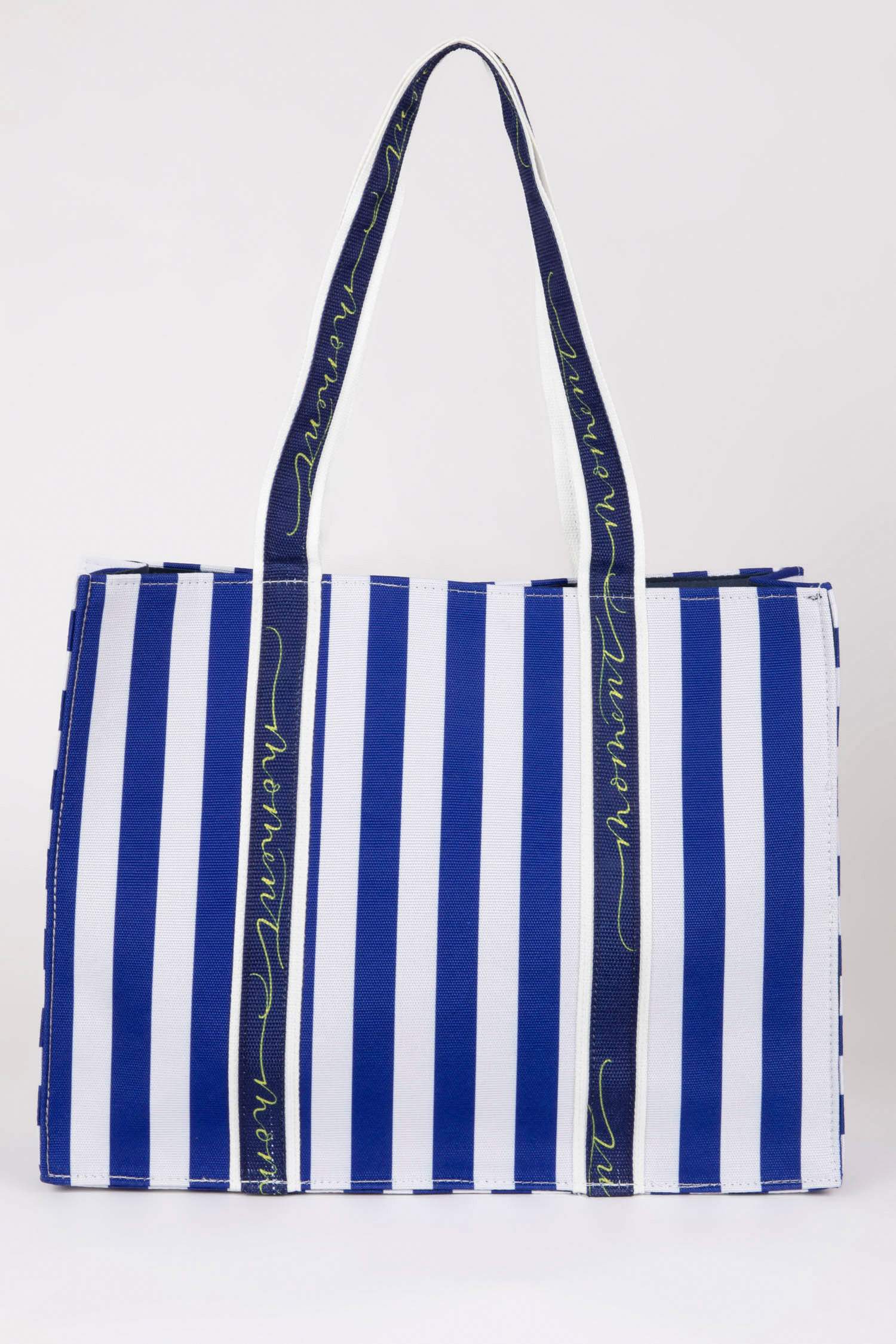 Kadın Çizgi Desenli Kanvas El Çantası