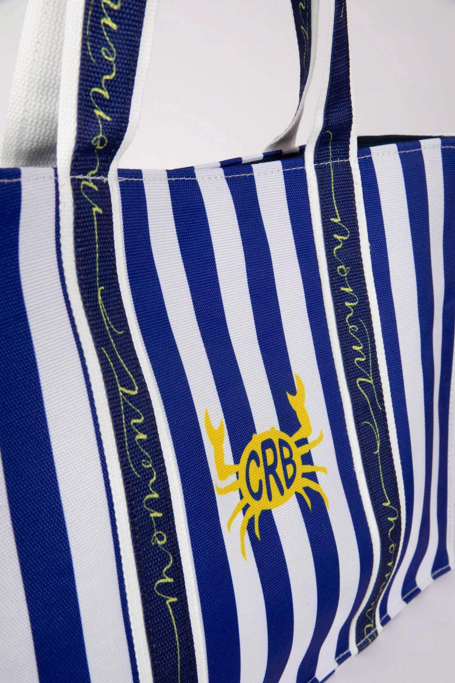 Kadın Çizgi Desenli Kanvas El Çantası