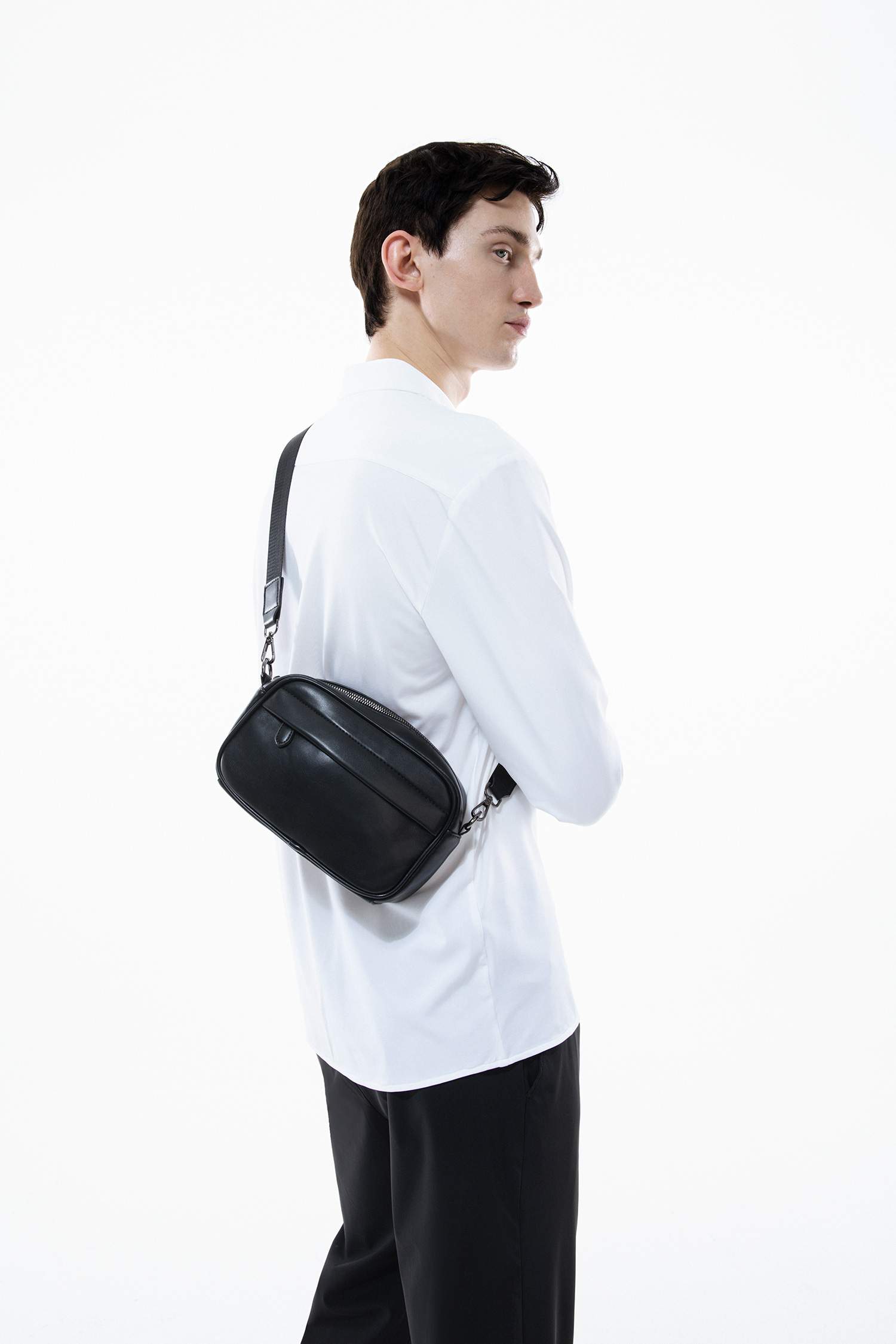 Erkek Suni Deri Çapraz Çanta