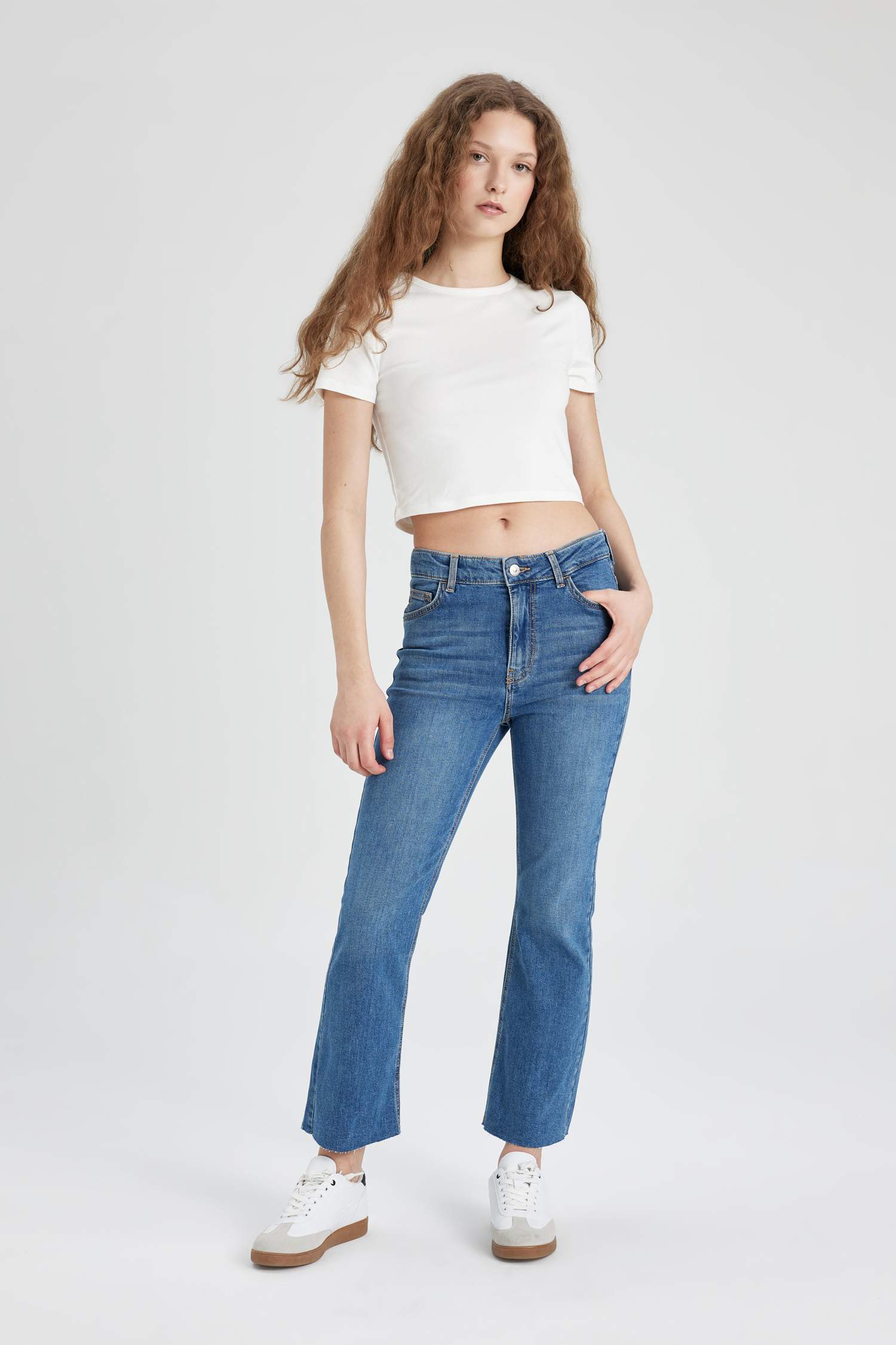 Crop Flare Fit High Waist Ankle Length Jeans
