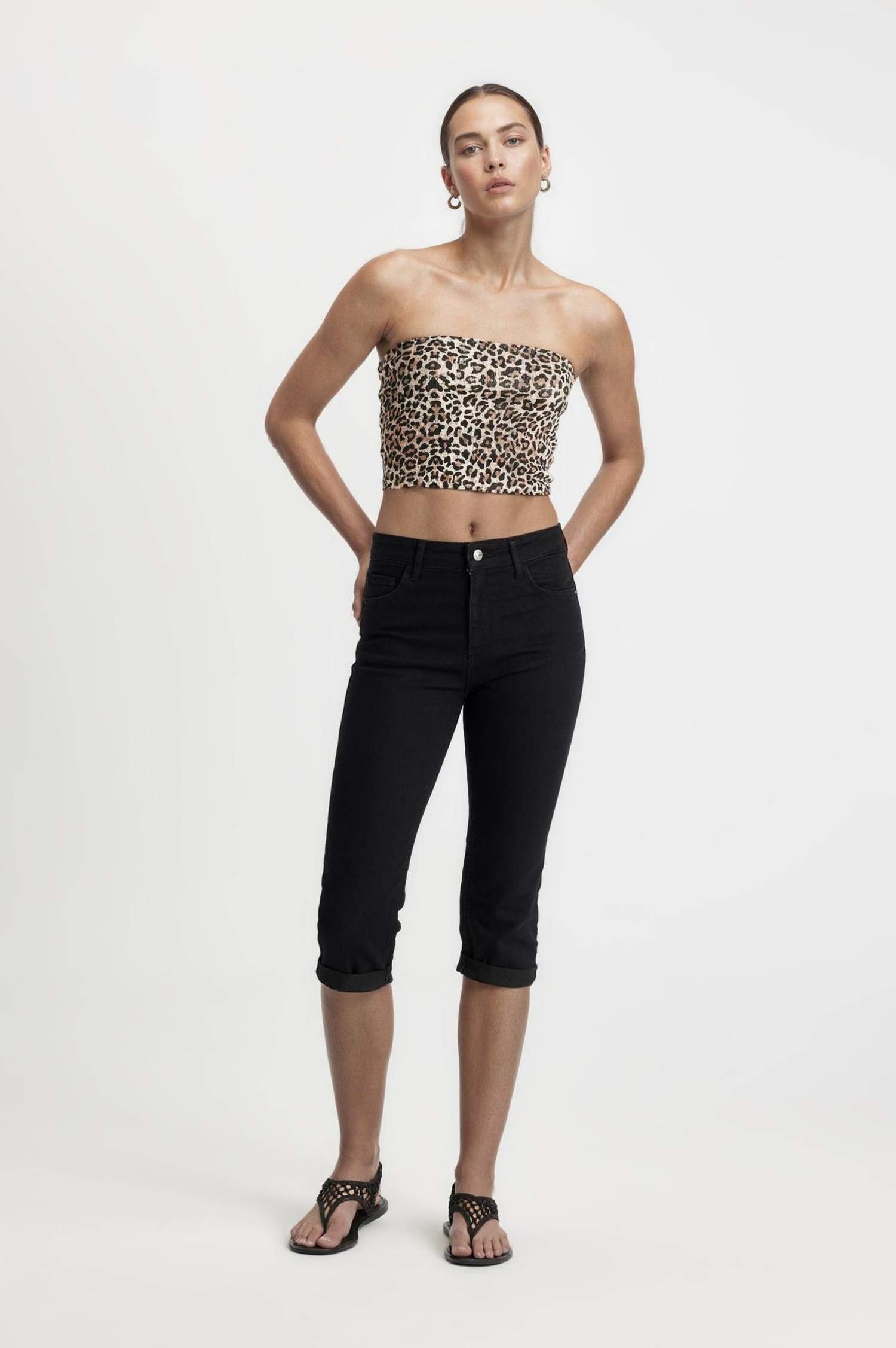 Yüksek Bel Jean Kapri