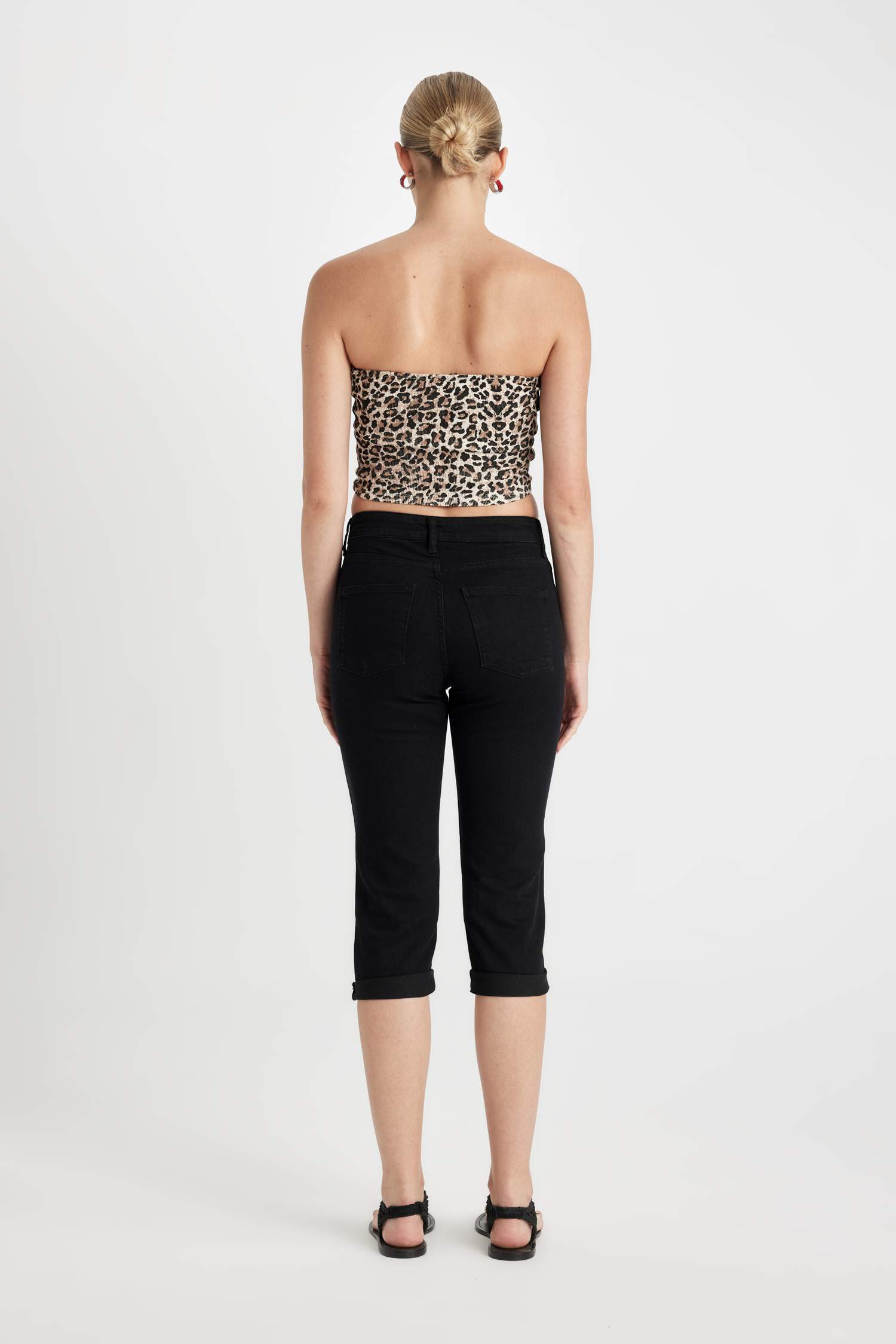 Yüksek Bel Jean Kapri