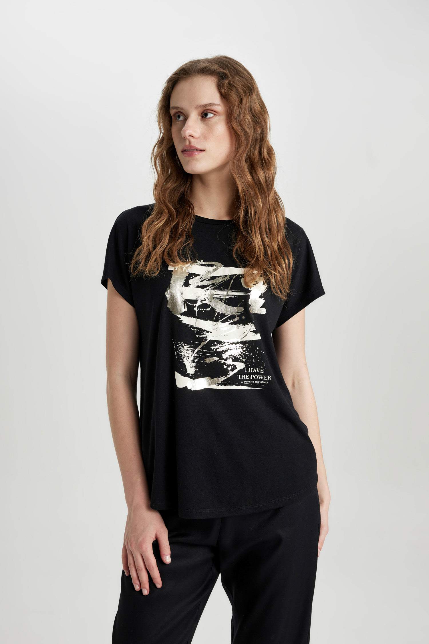 Футболка с круглым вырезом с принтом