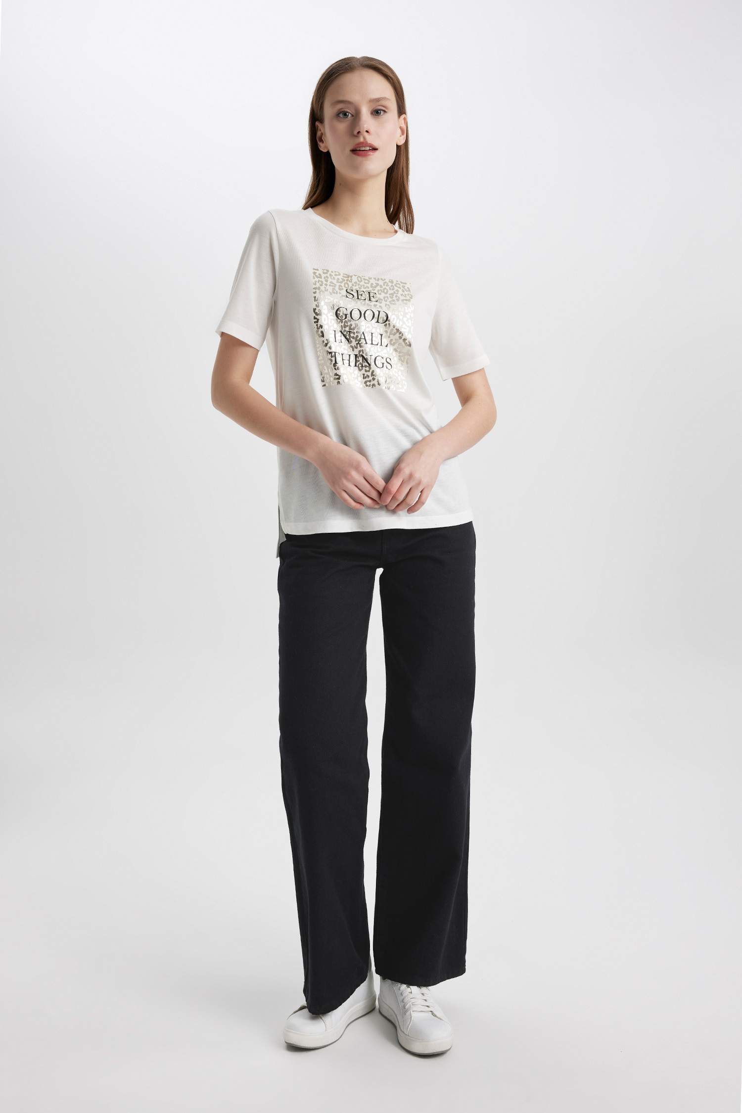 Relax Fit Crew Neck Printed Short Sleeve T-Shirt