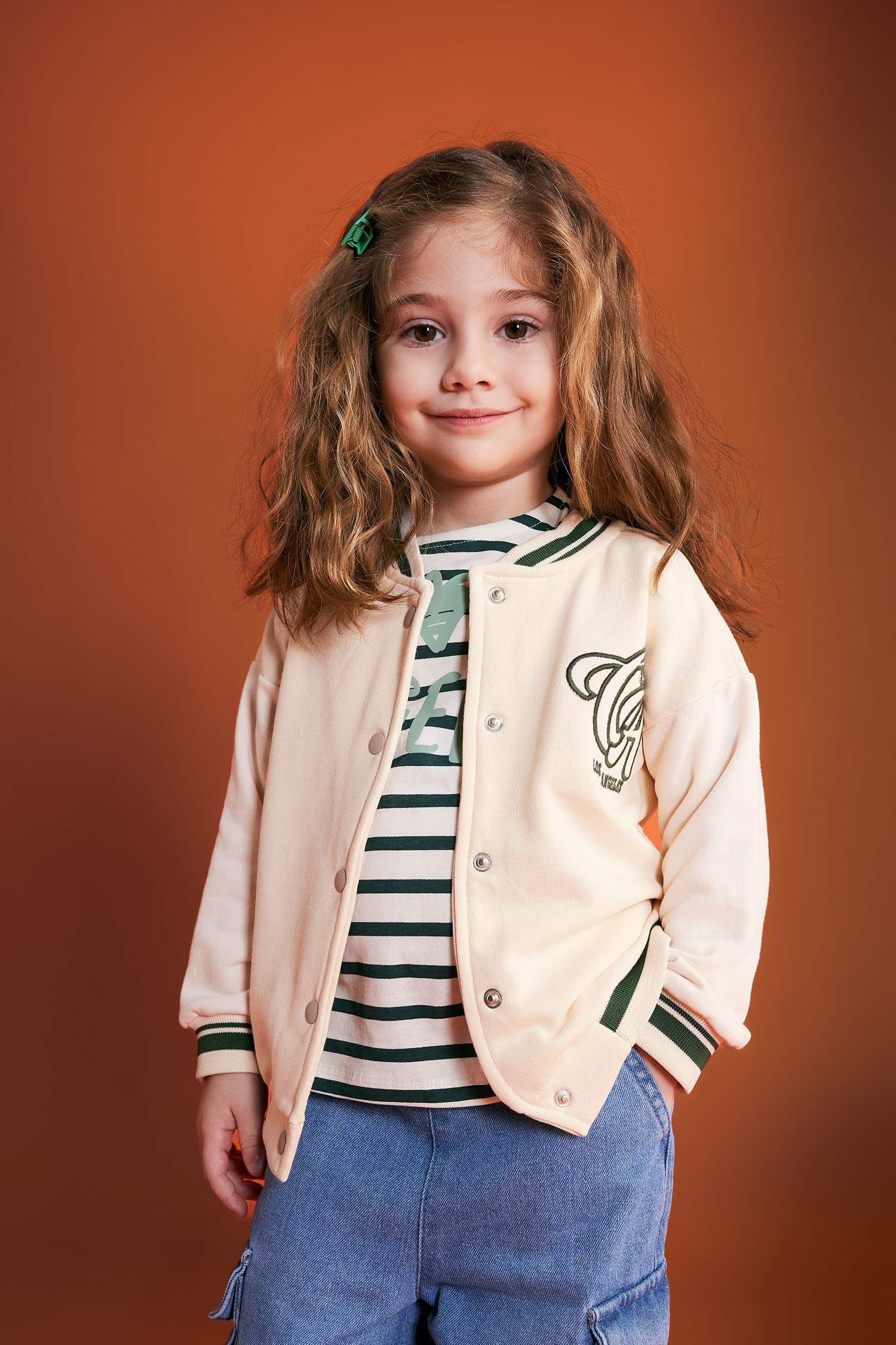 Baby Girl Printed Crew Neck Cardigan