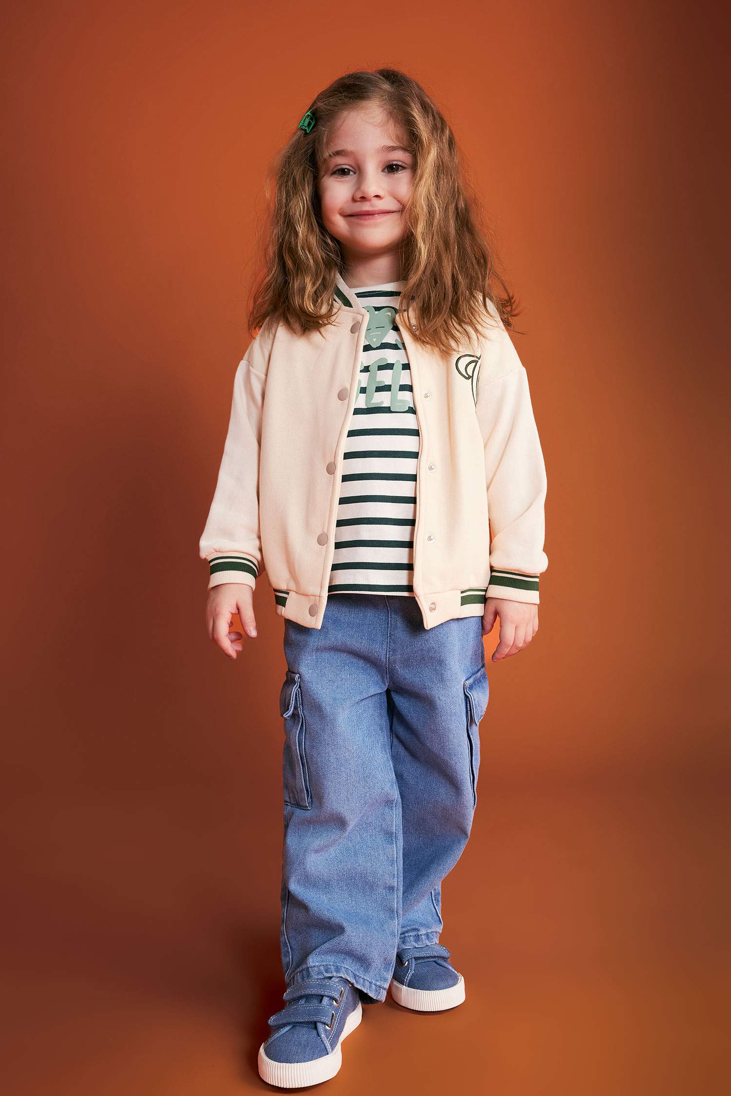 Baby Girl Printed Crew Neck Cardigan