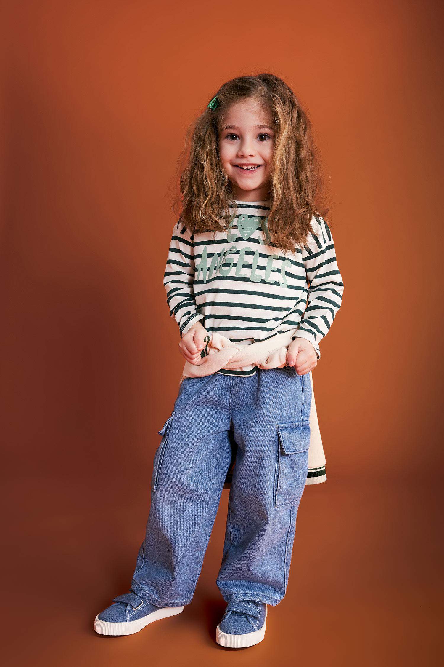 Baby Girl Crew Neck Striped T-Shirt