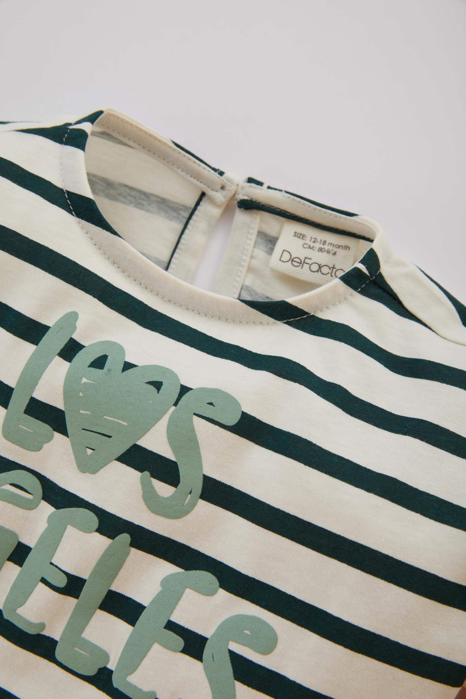 Baby Girl Crew Neck Striped T-Shirt