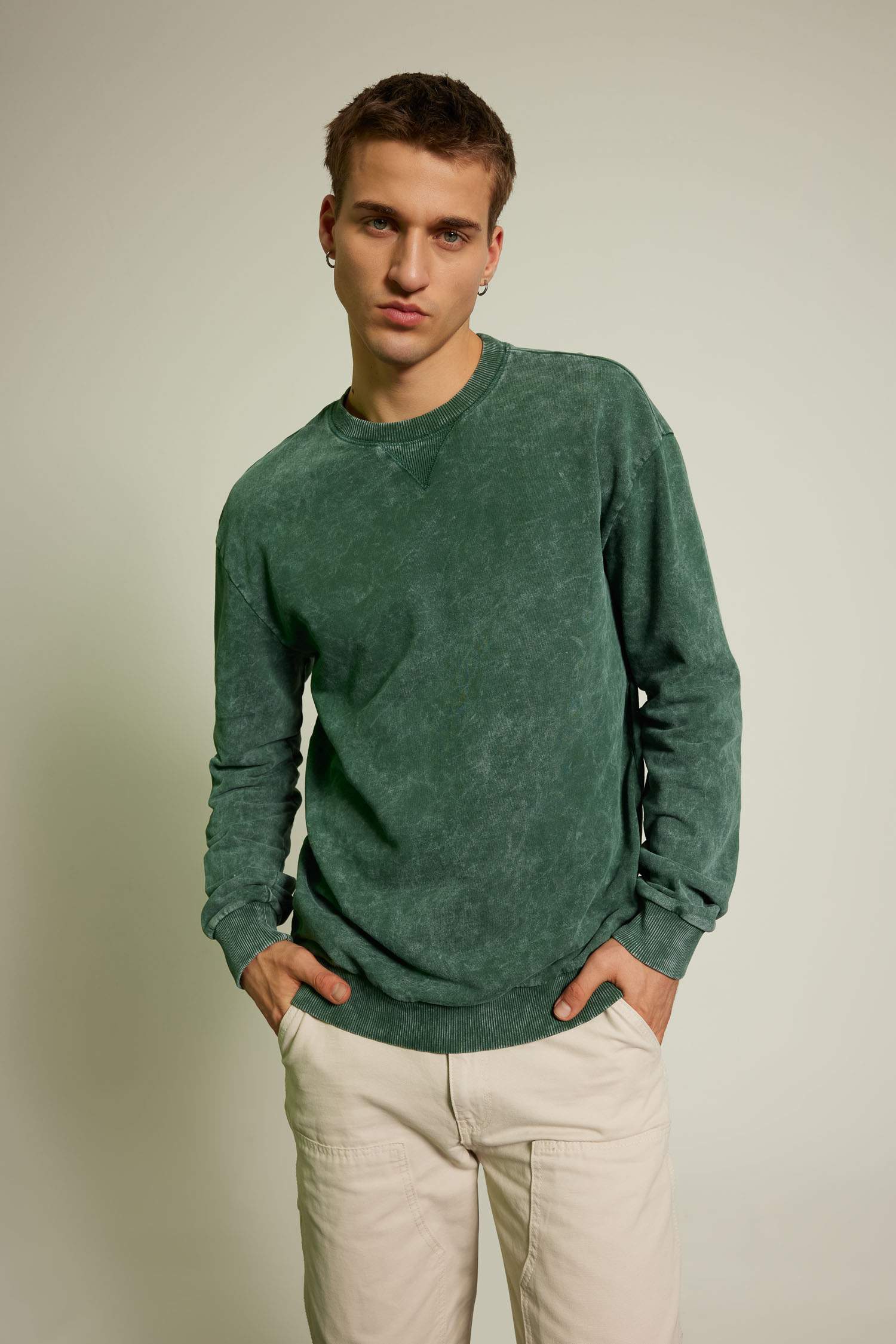 қалыпты пішім дөңгелек жаға Свитер