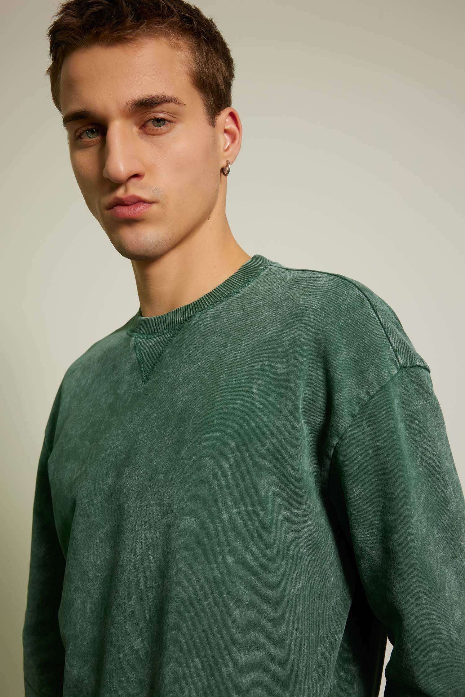 қалыпты пішім дөңгелек жаға Свитер