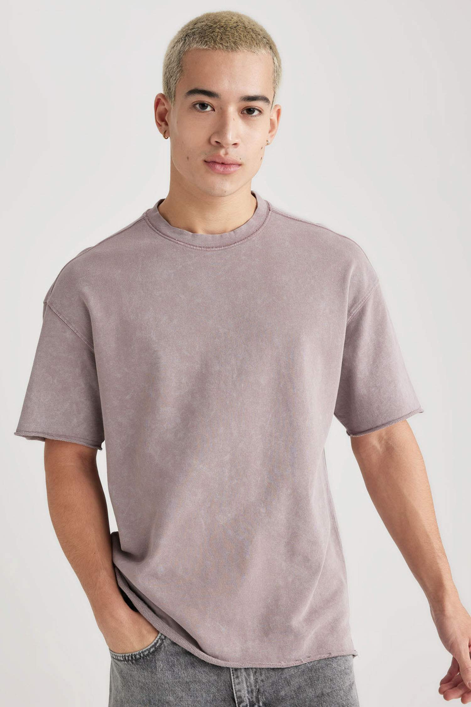 تيشيرت نص ردن قصة مريحة بياخة مستديرة