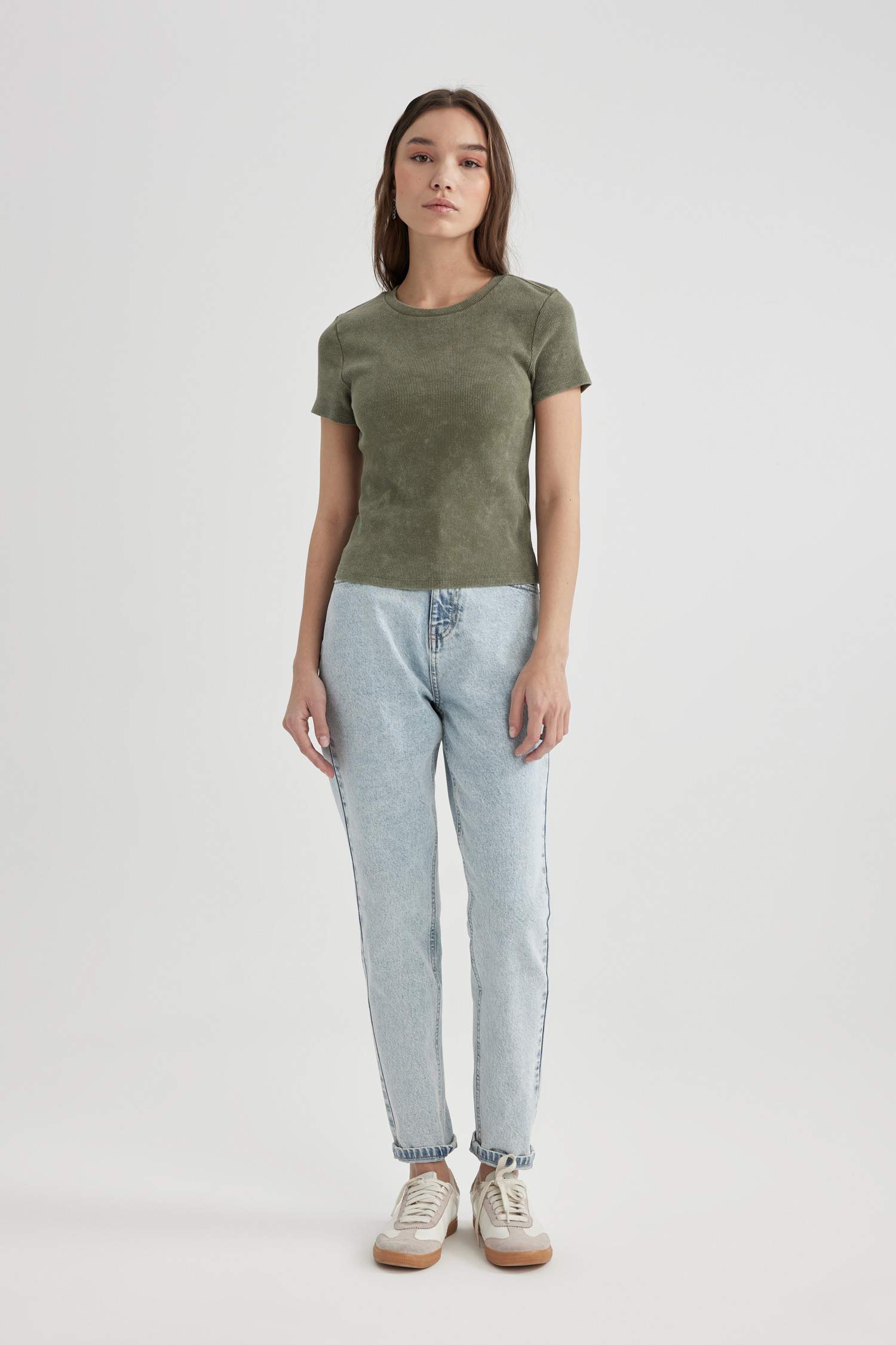 Slim Fit Crew Neck Camisole Short Sleeve T-Shirt