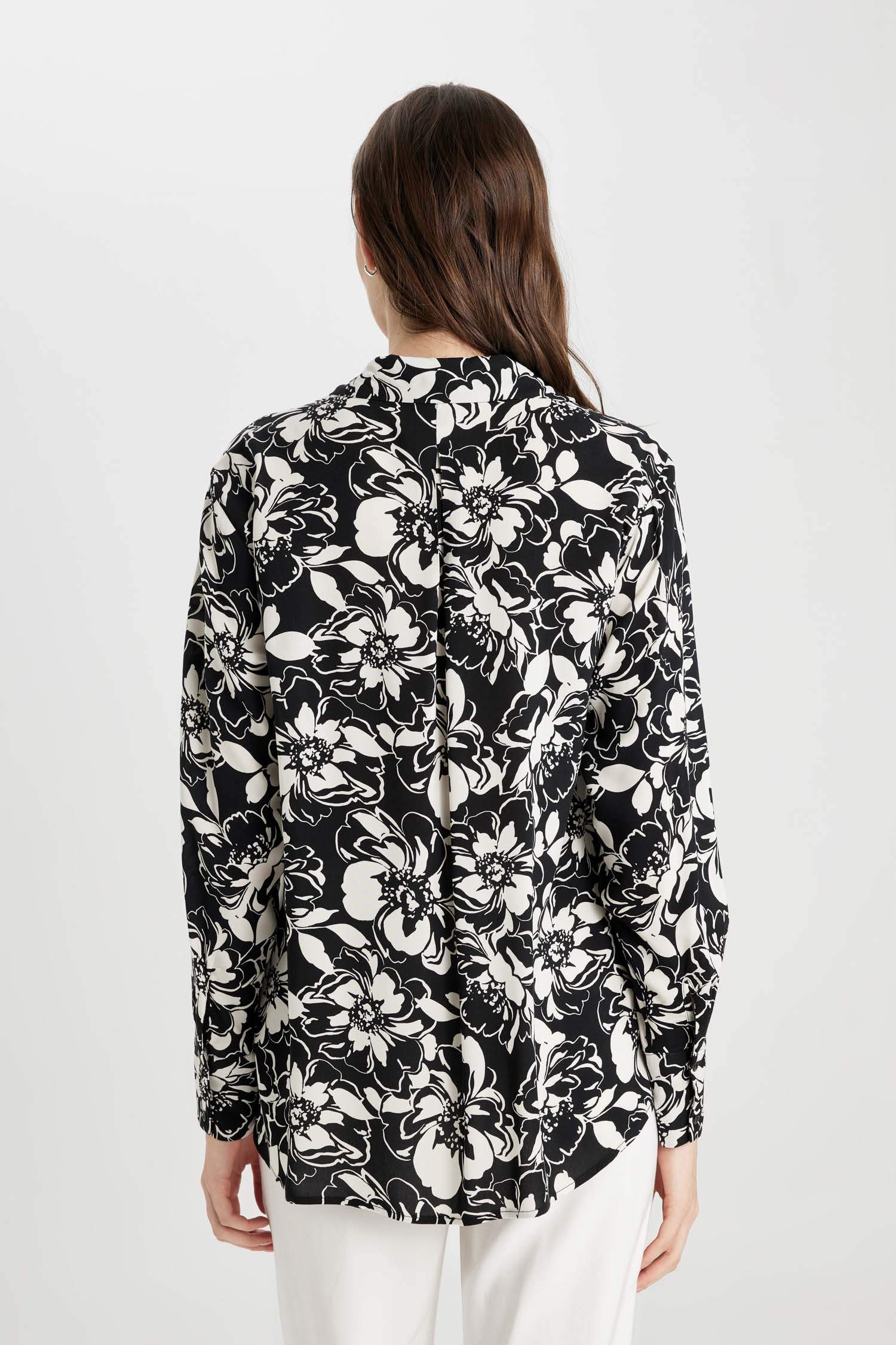 تونيك كم طويل اوفر سايز بياقة قميص