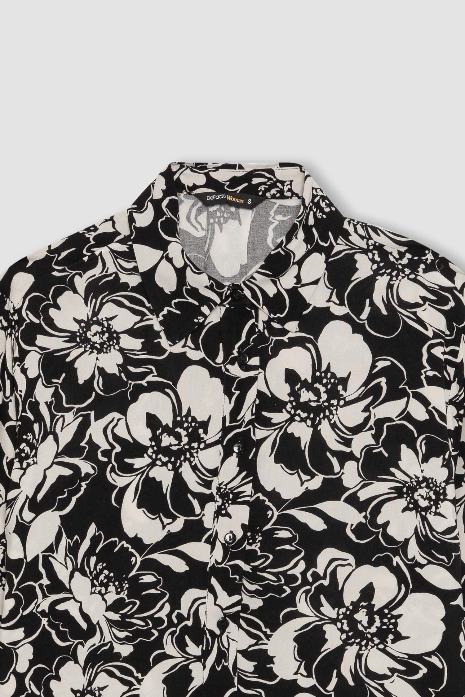 تونيك كم طويل اوفر سايز بياقة قميص