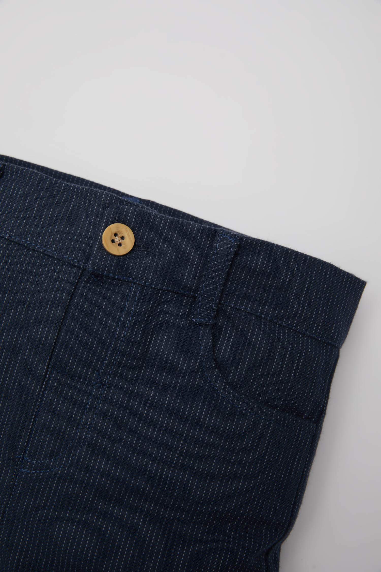 Erkek Bebek Çizgili Düz Paça Gabardin Pantolon