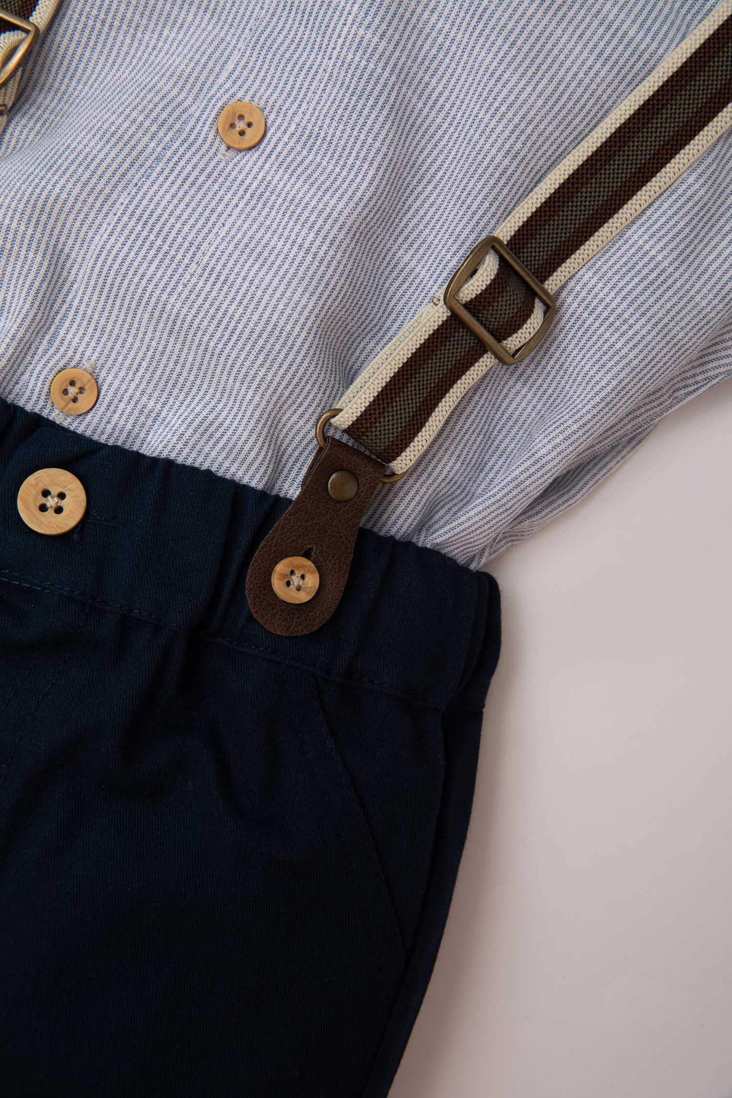 سيت ولادي بنطلون وقميص مخطط - قطعتين