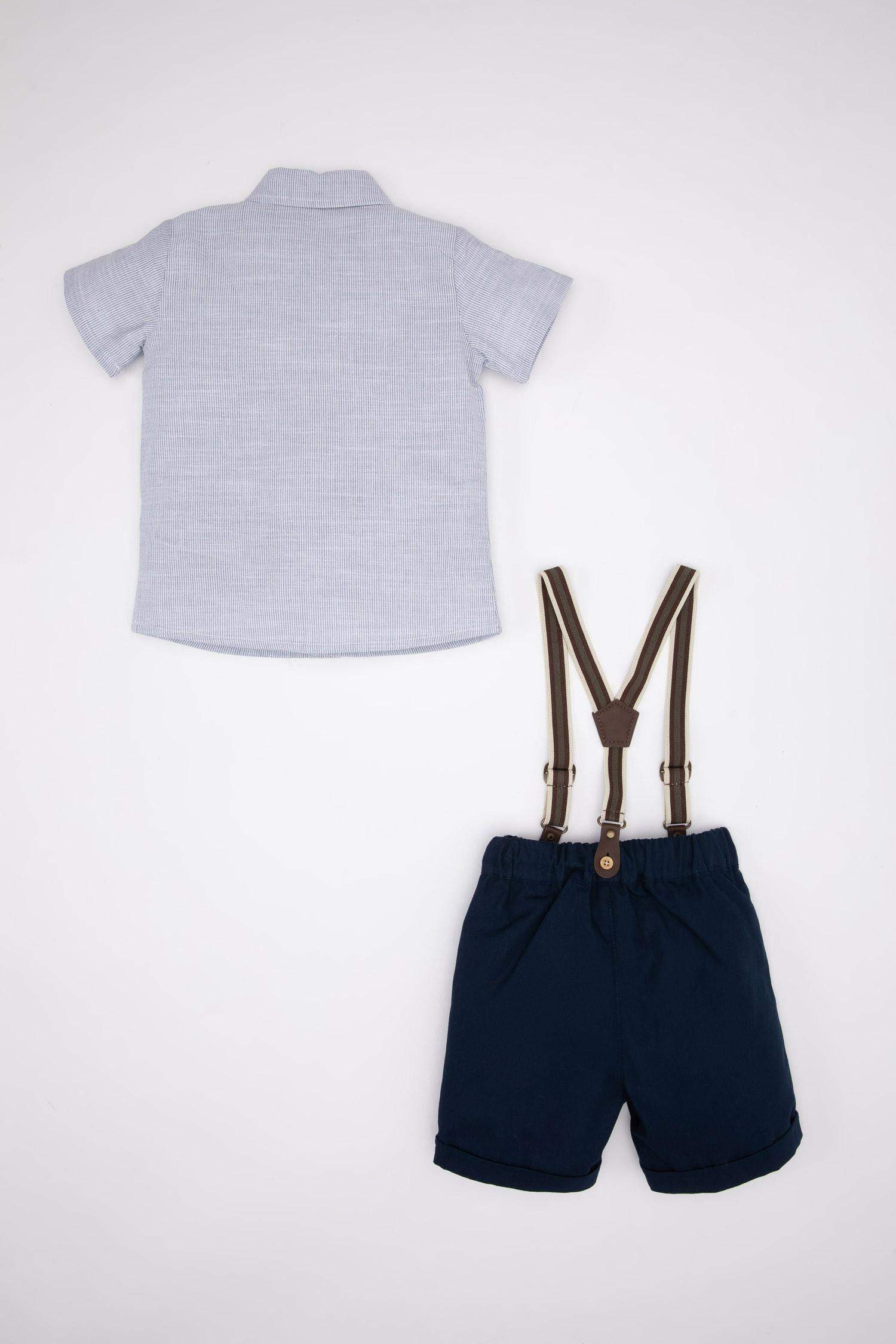 سيت ولادي بنطلون وقميص مخطط - قطعتين