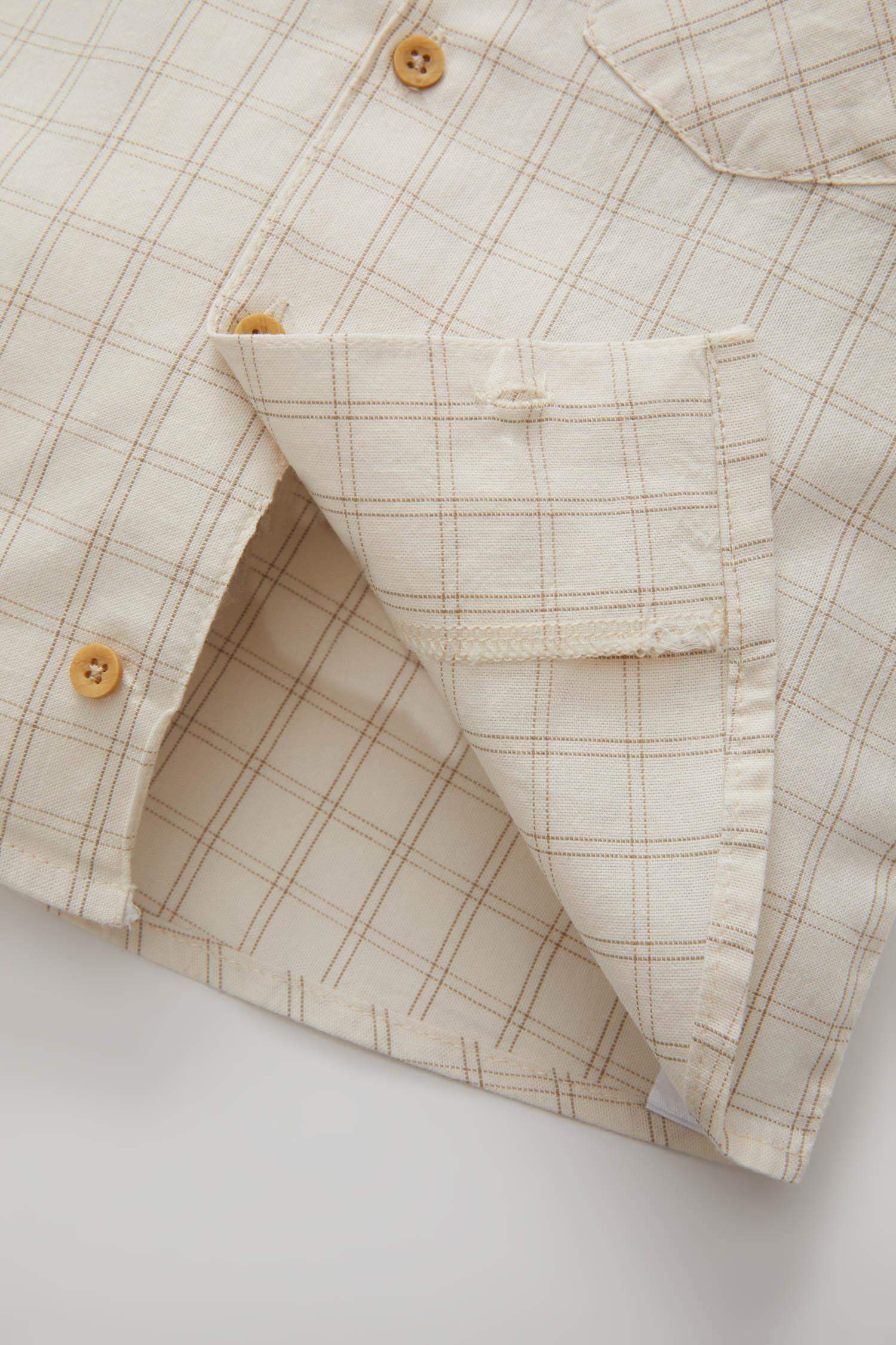 Рубашка в клетку с коротким рукавом для малышей мальчиков