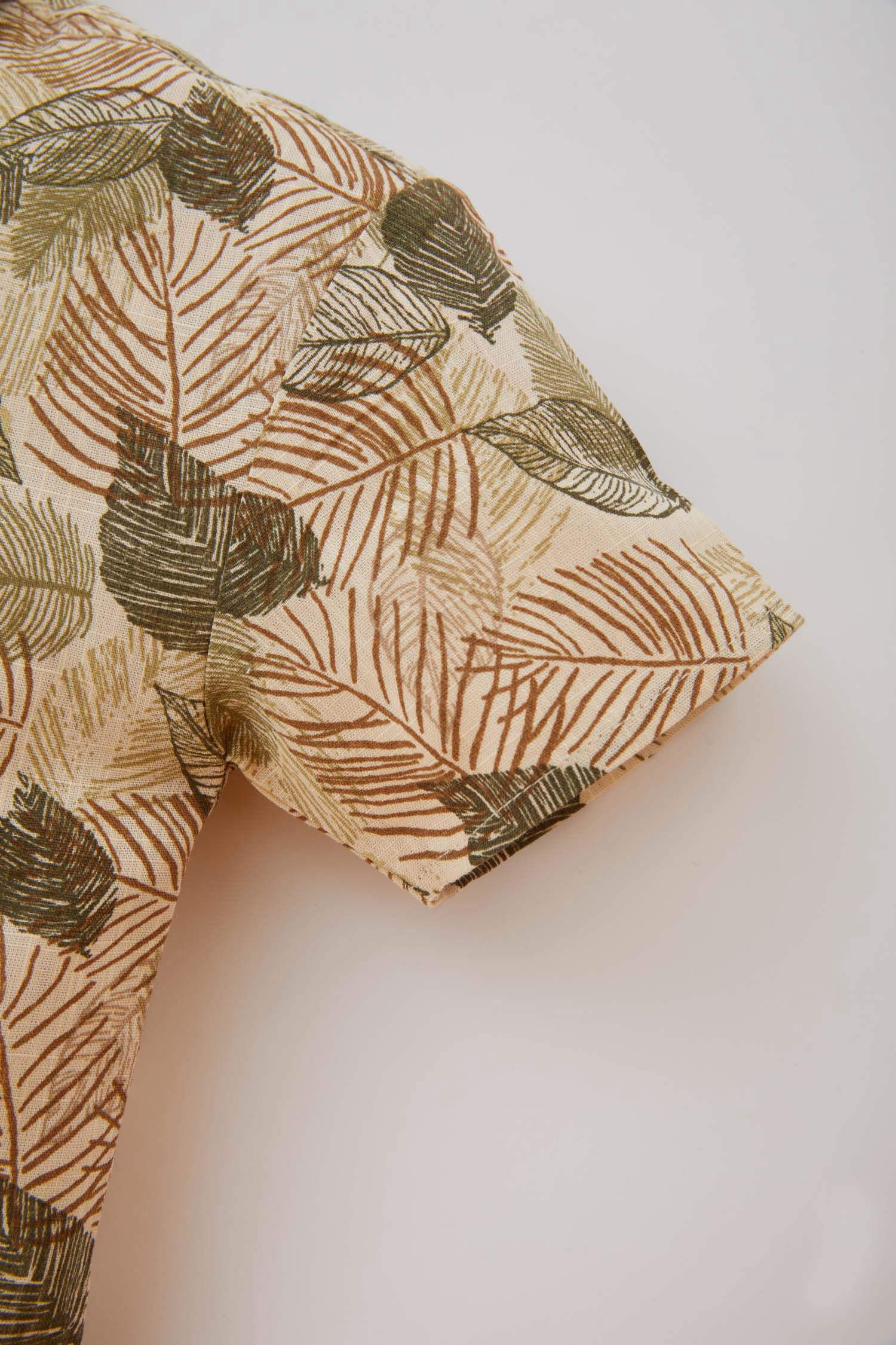 Baby Boy Tropical Patterned Shirt and Shorts 2 Piece Set