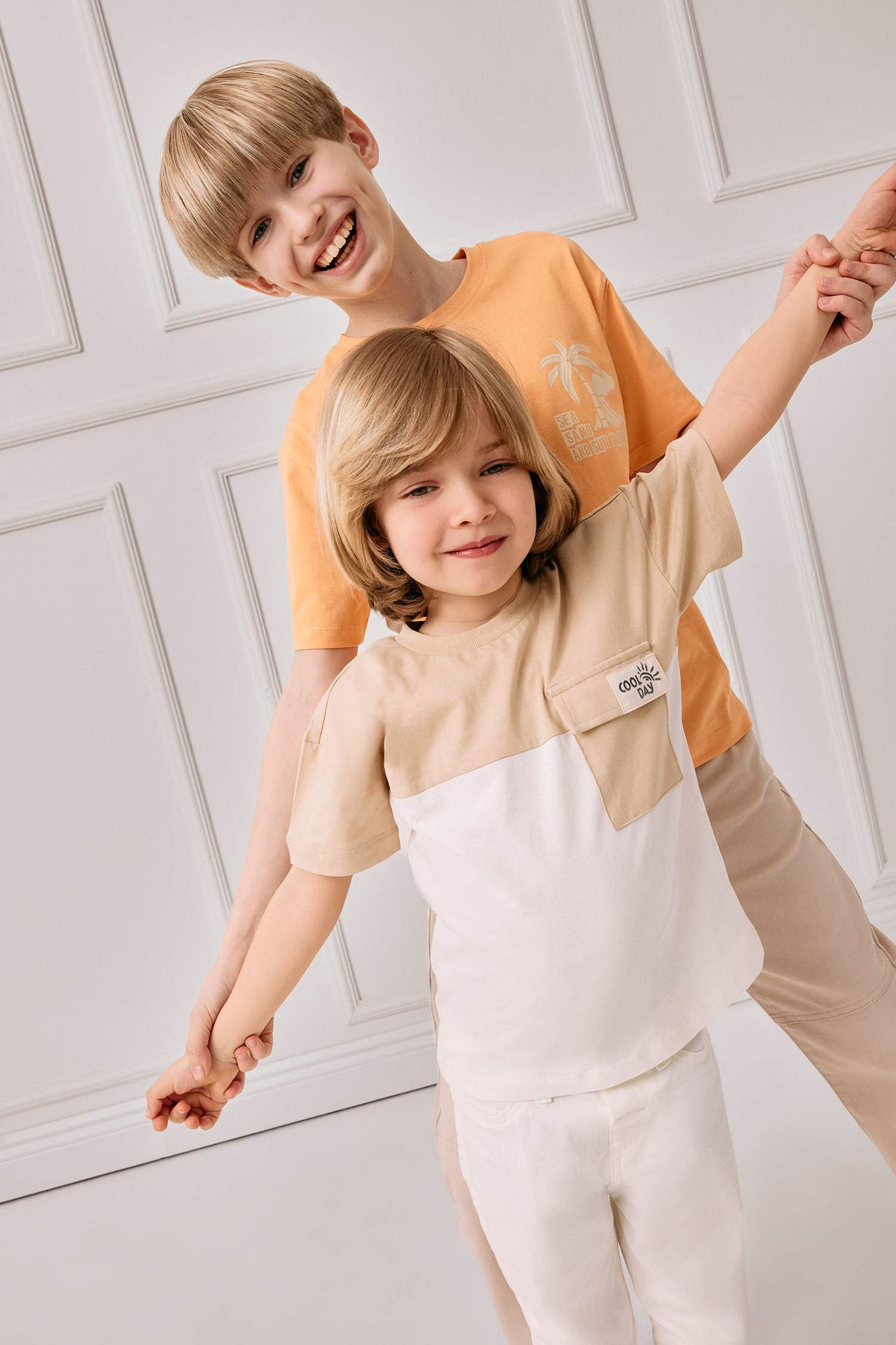 Baby Boy Regular Fit Crew Neck Color Block T-Shirt