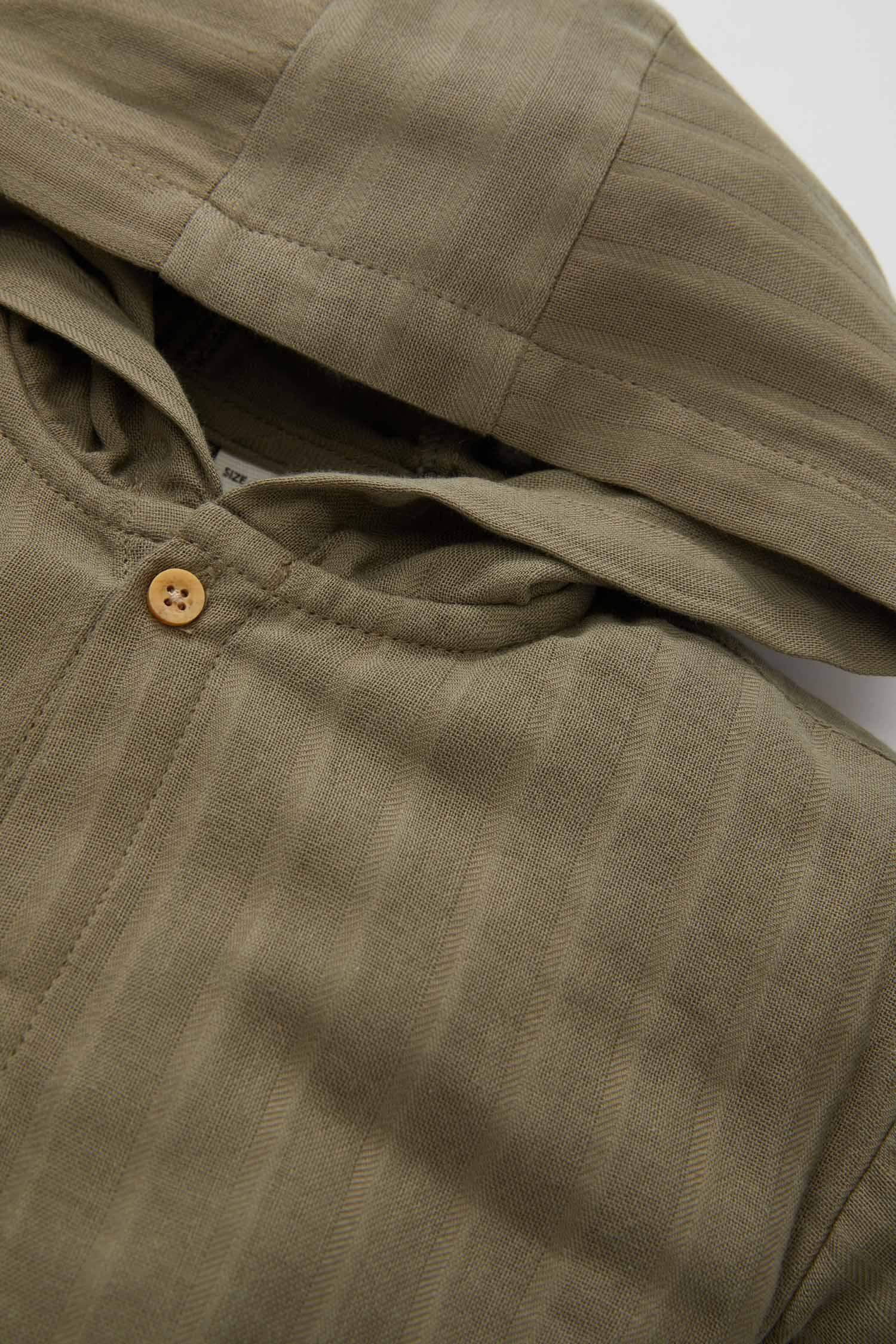 Baby Boy Hooded Textured Long Sleeve Shirt