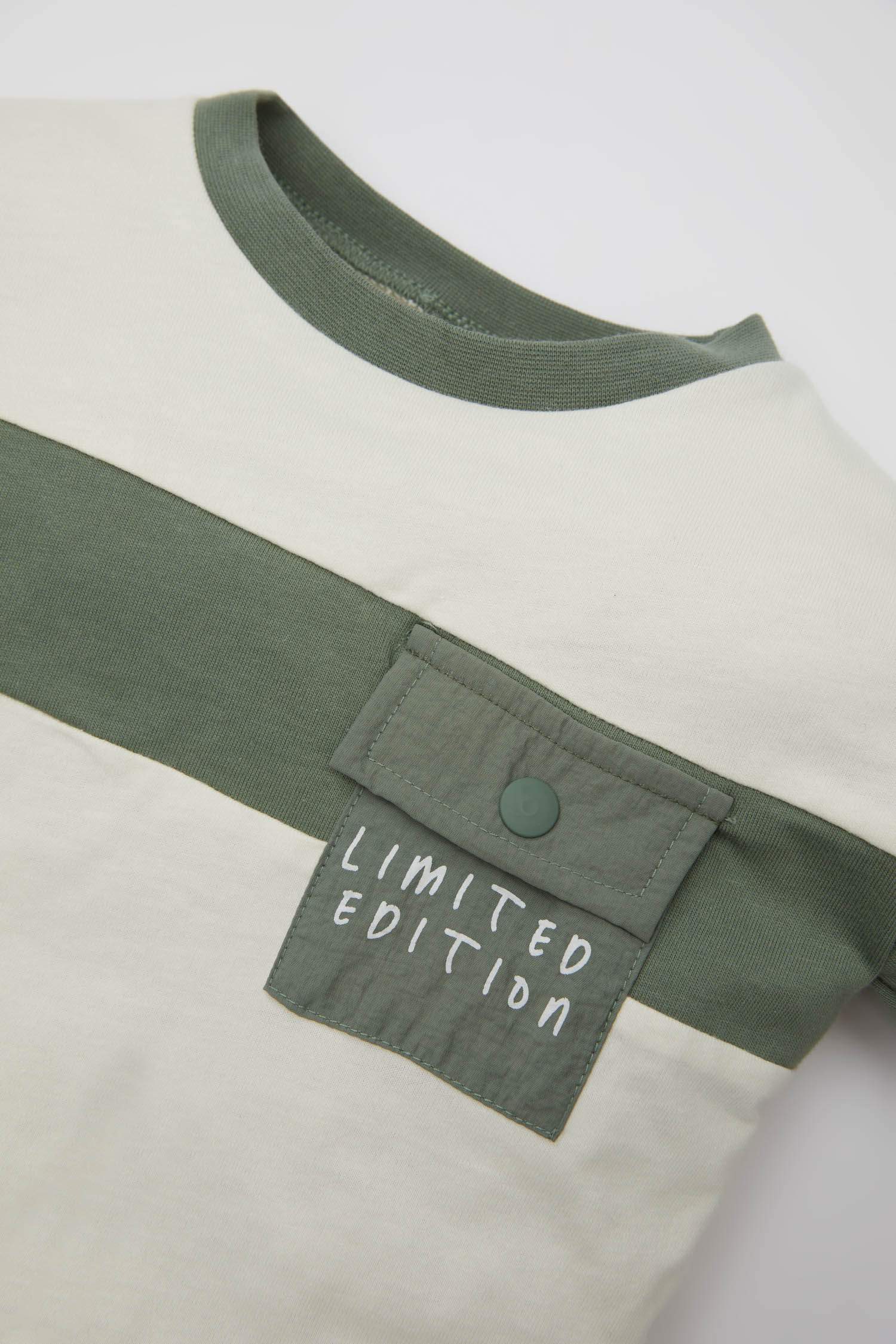 Erkek Bebek 2'li Takım Renk Bloklu Sweatshirt Eşofman Altı