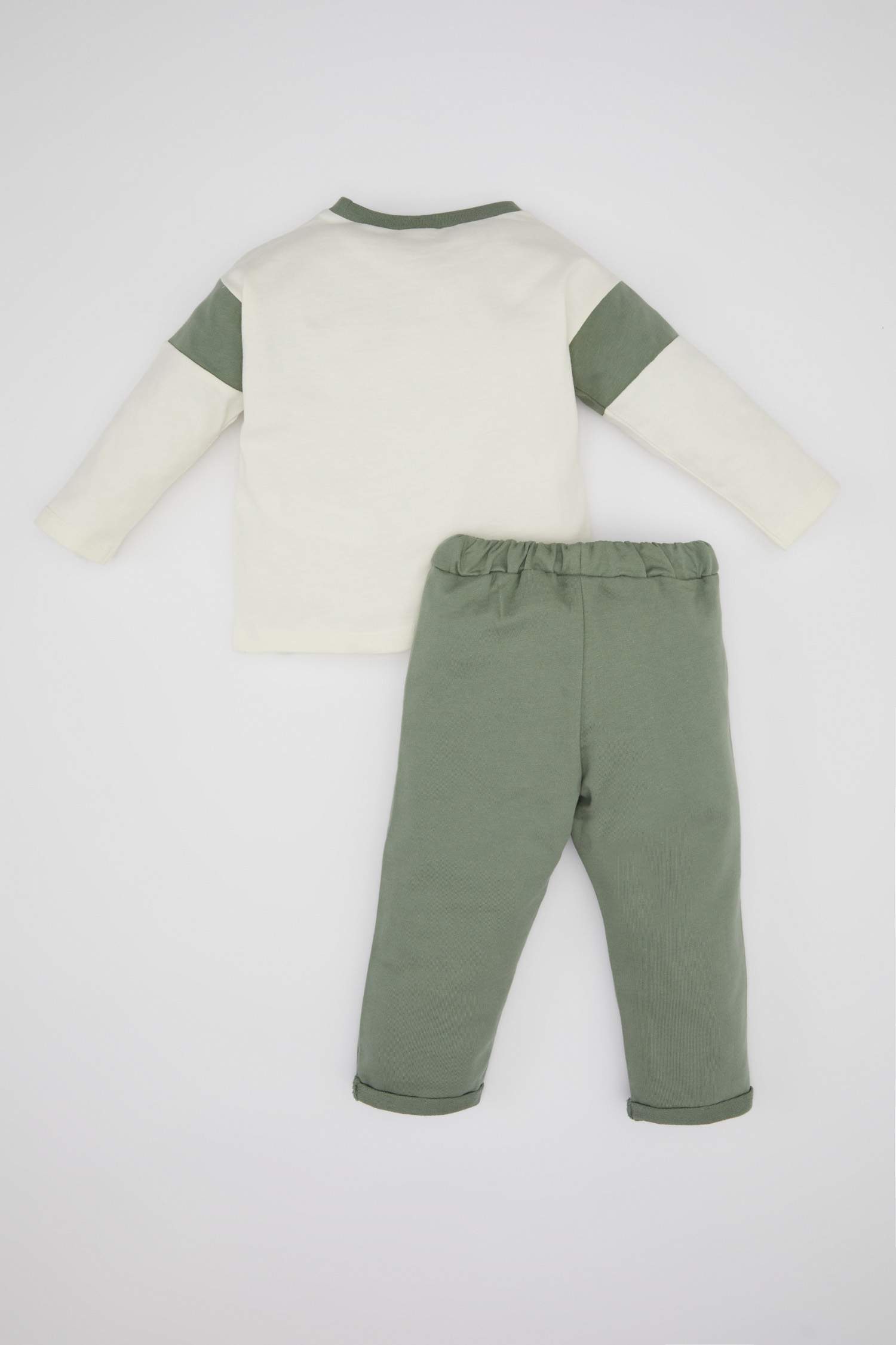 Erkek Bebek 2'li Takım Renk Bloklu Sweatshirt Eşofman Altı