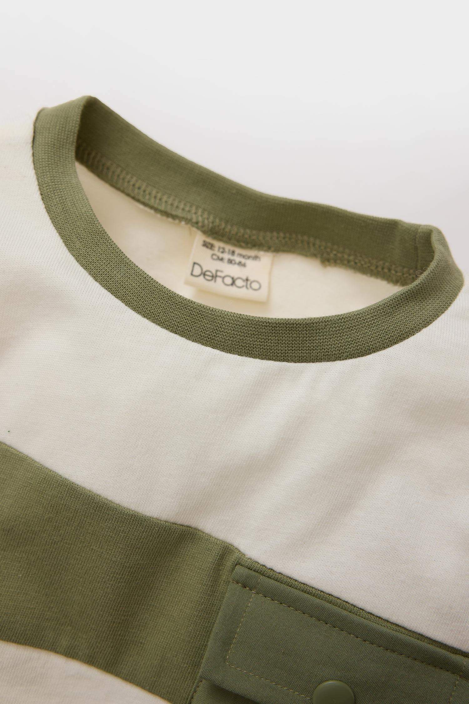 Erkek Bebek 2'li Takım Renk Bloklu Sweatshirt Eşofman Altı