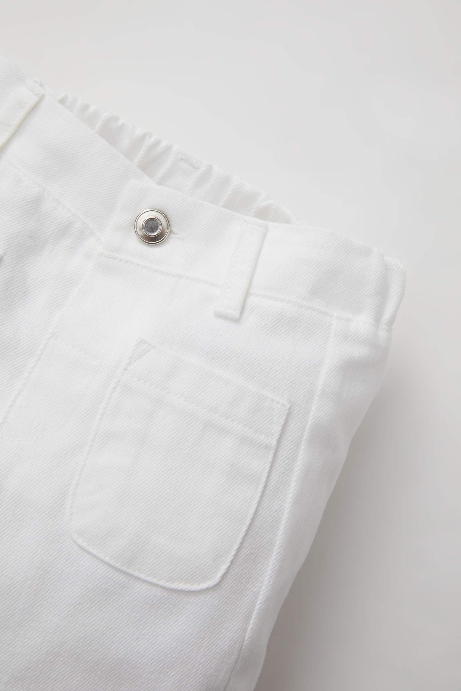 بنطلون بيبي بناتي وايد ليج جبردين برجل واسع بجيب