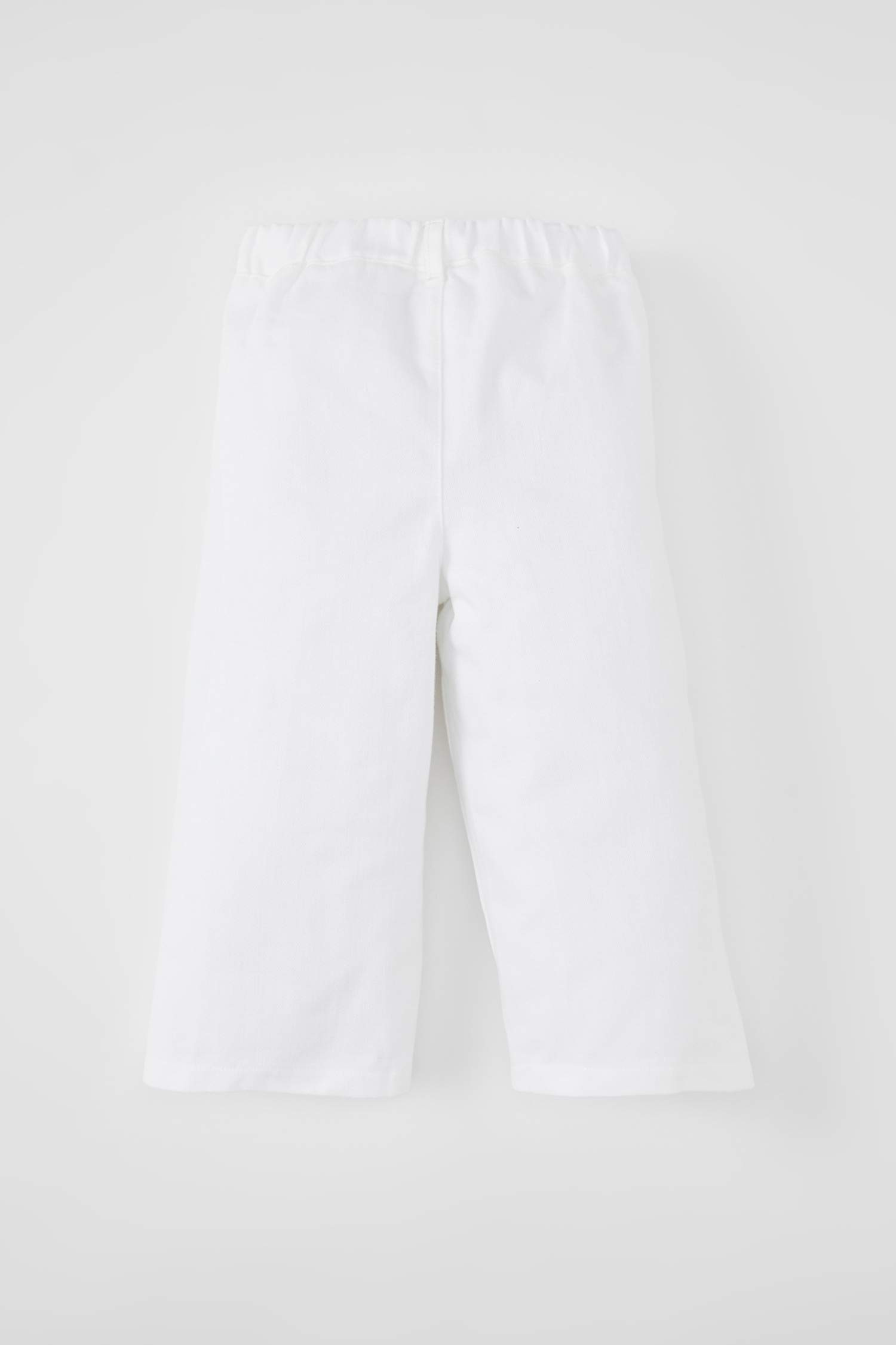 بنطلون بيبي بناتي وايد ليج جبردين برجل واسع بجيب