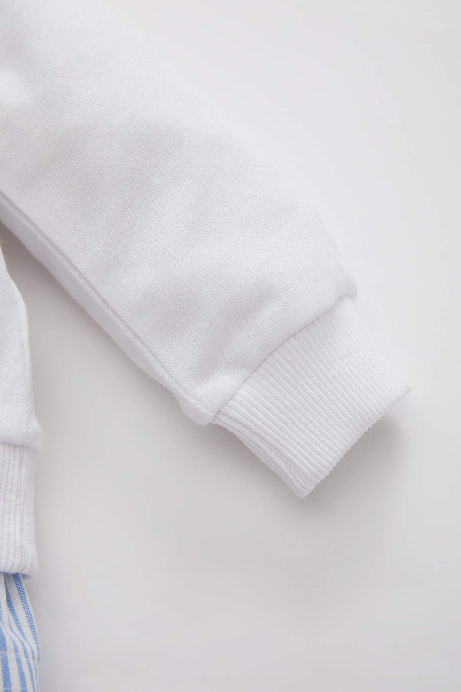 Kız Bebek Bisiklet Yaka Çizgili Sweatshirt