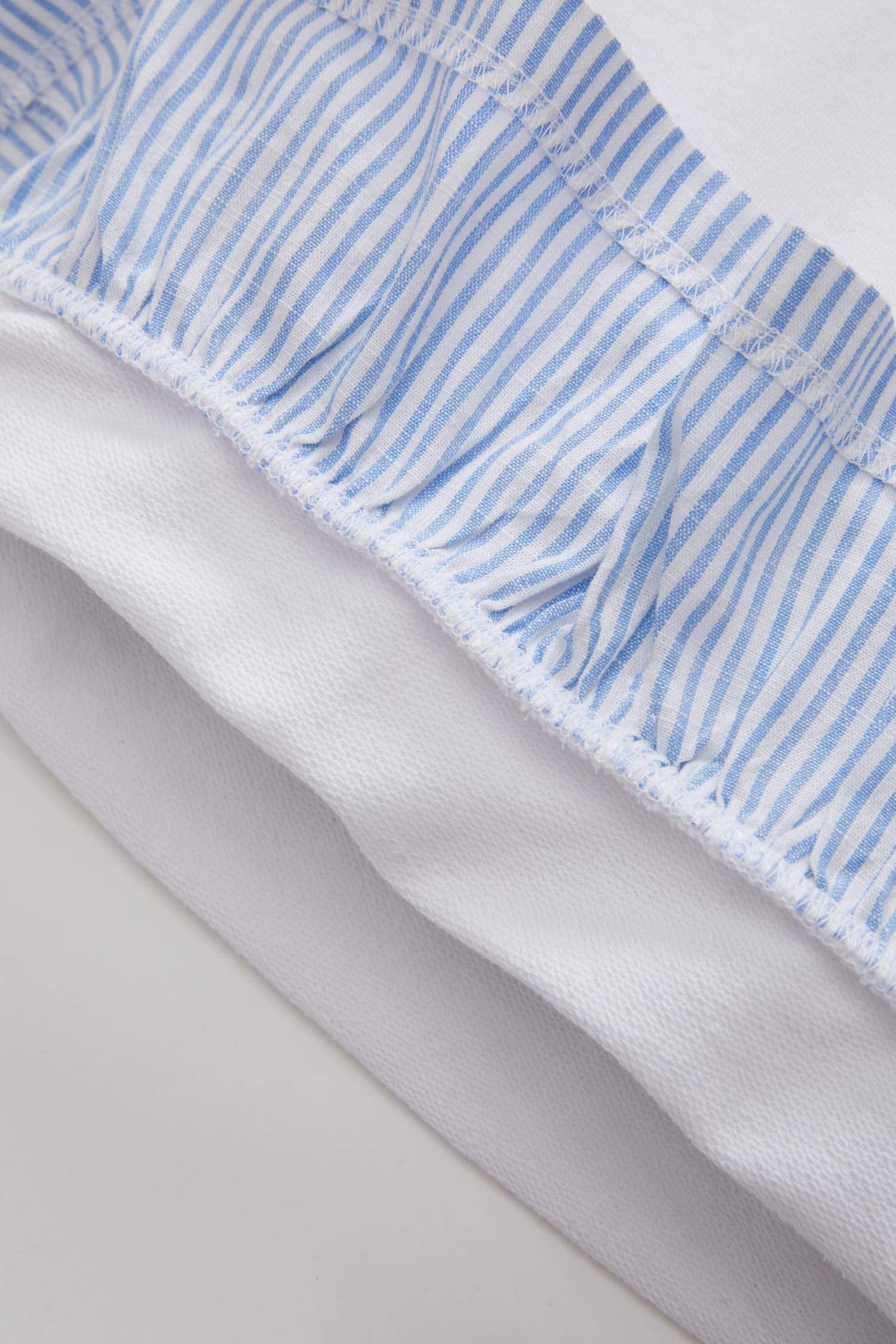 Kız Bebek Bisiklet Yaka Çizgili Sweatshirt